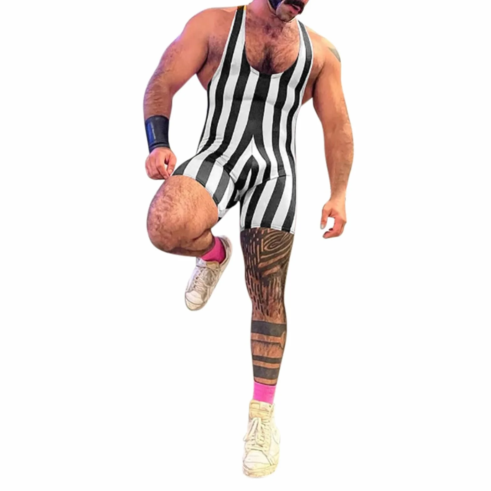 Body de lucha libre para hombre, uniforme ajustado, traje deportivo de una pieza sin mangas