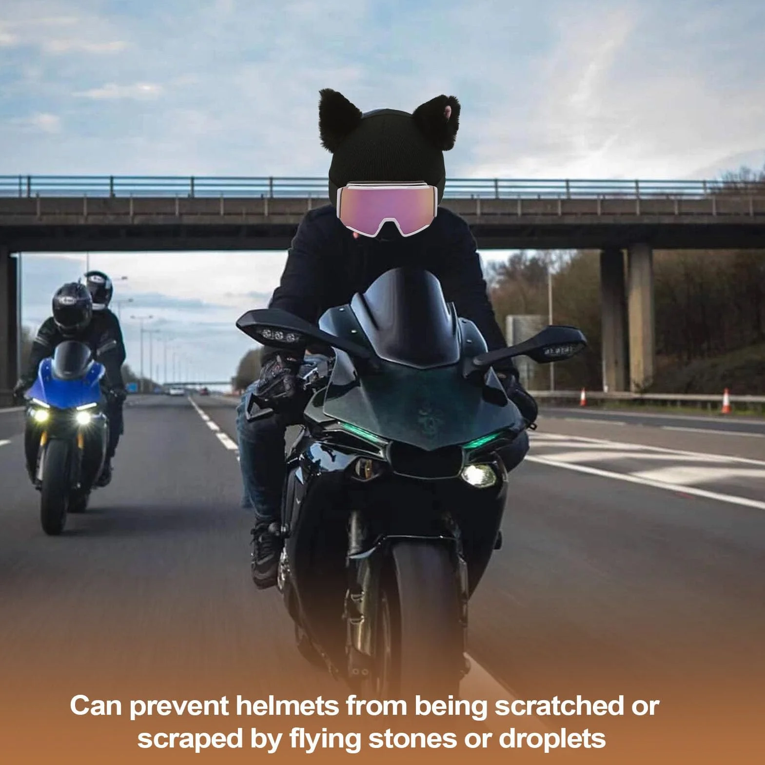 Fundá para Casco con Orejas De Gato: Gorro De Esquí De Felpa, Accesorio De Esquí Suave, Diversión En La Nieve