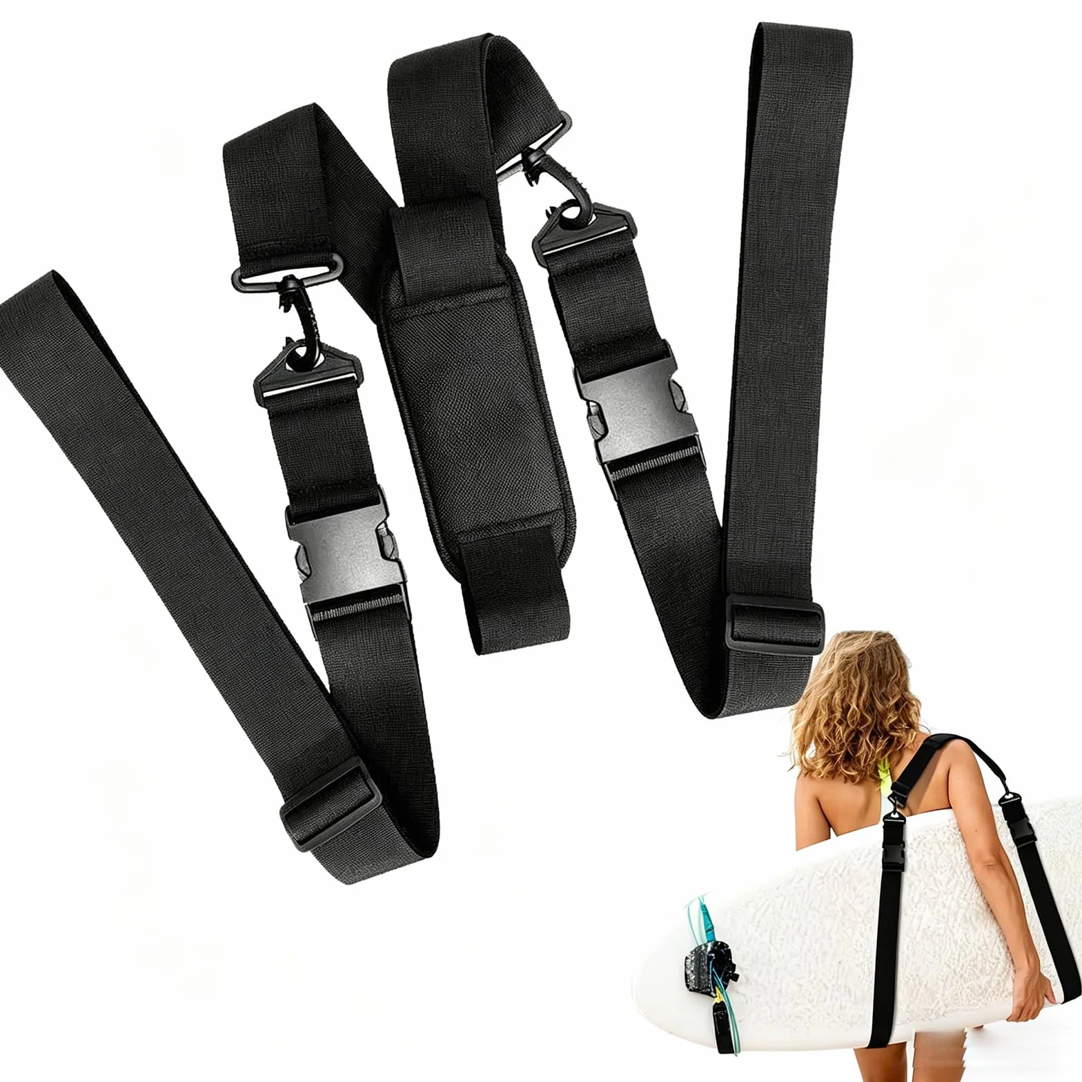 Correa Transporte Tabla Surf Ajustable para Surf, SUP, Kayak, Canoa, Longboard