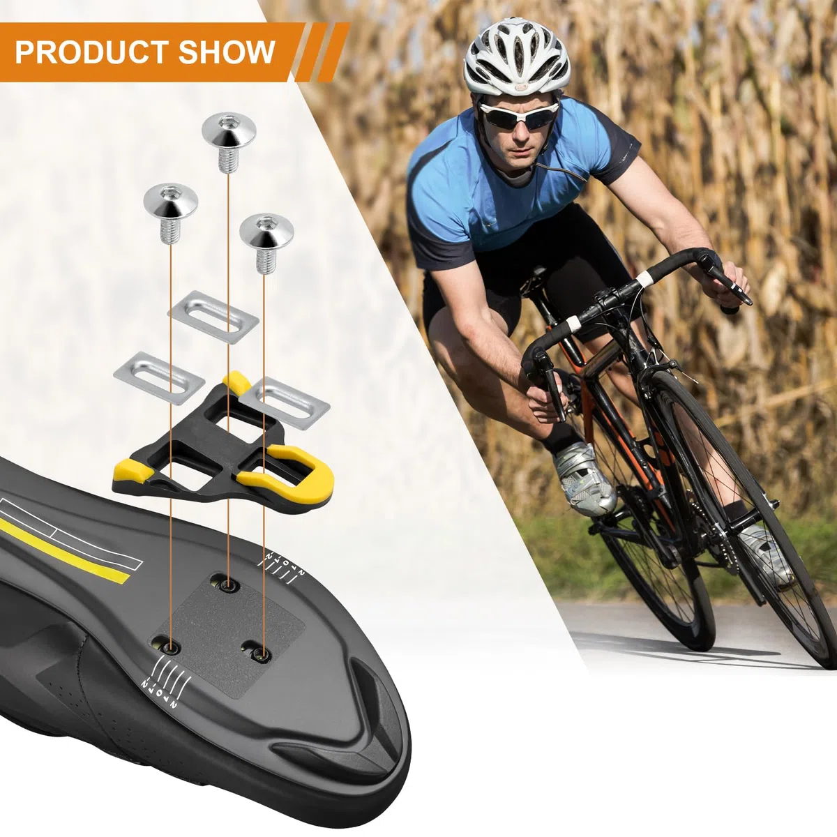 Calas de Bicicleta de Carretera, calas de Ciclismo compatibles con Shimano SPD SL, aptas para Pedales de Carretera y Zapatillas Ciclismo Carretera, Compatible con SM-SH10 SM-SH11 SM-SH12