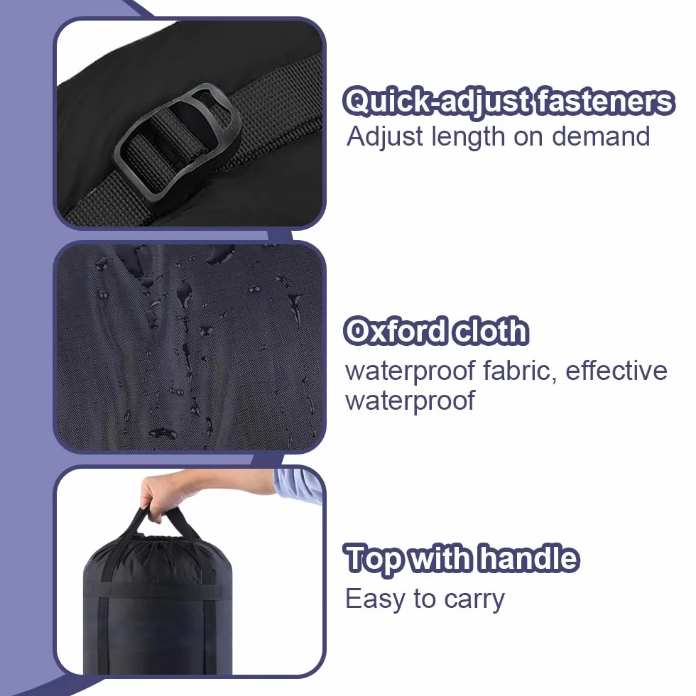Funda Compresion Saco Ligera, Sacos de compresión para Saco de Dormir, Bolsa de Almacenamiento para Saco de Dormir Impermeable, para Saco de Bormir, Almacenar Ropa, Camping (43 * 22cm)