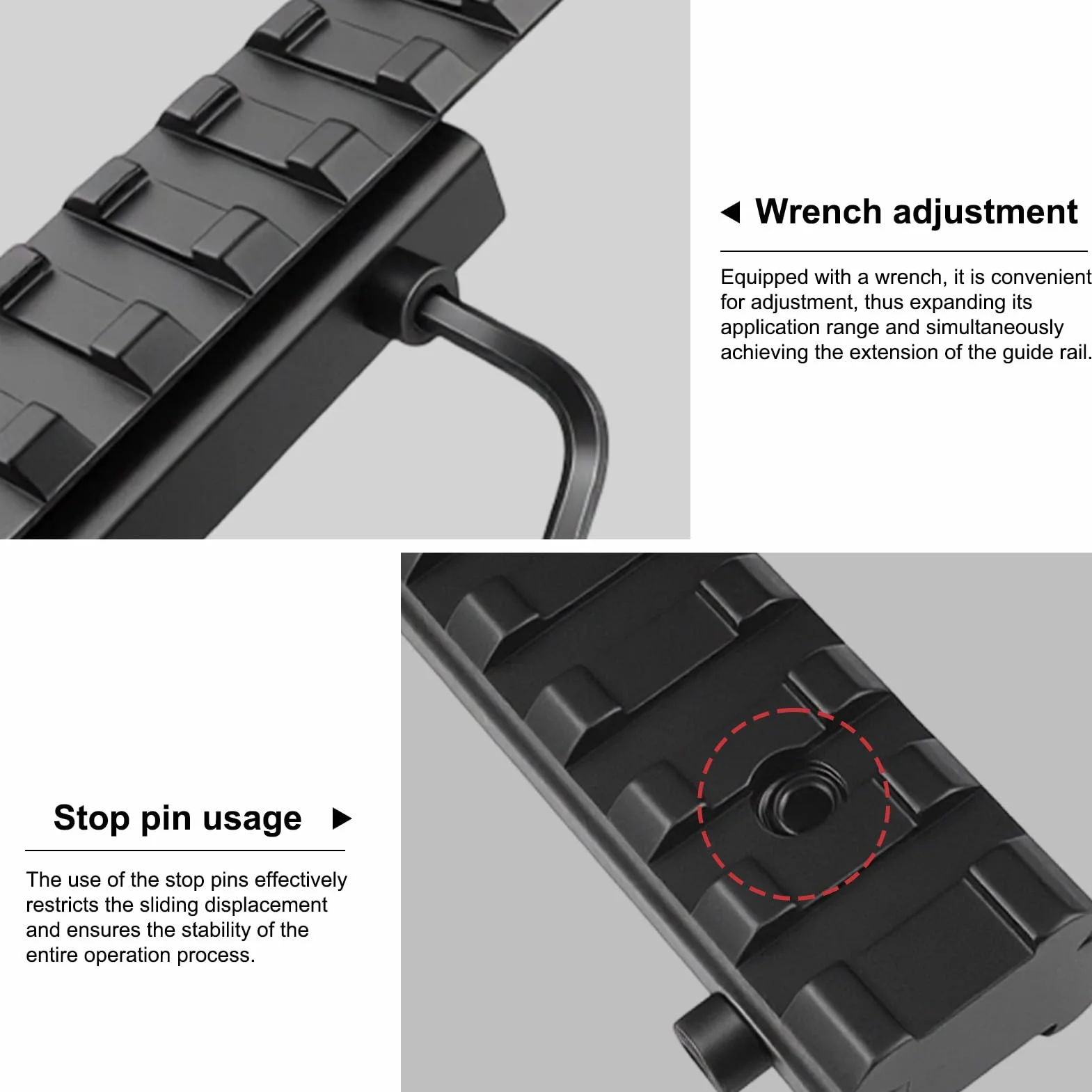 Convertisseur de Montage AR 11 mm Queue d'aronde Vers 20 mm Picatinny Rail Adapter Aluminium