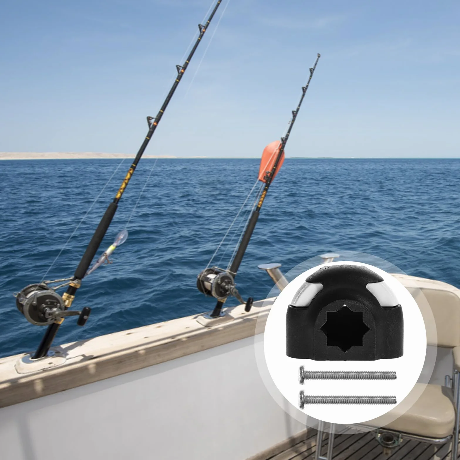 Soporte para Cañas de Pesca Portátil de ABS Resistente para Kayak al Aire Libre