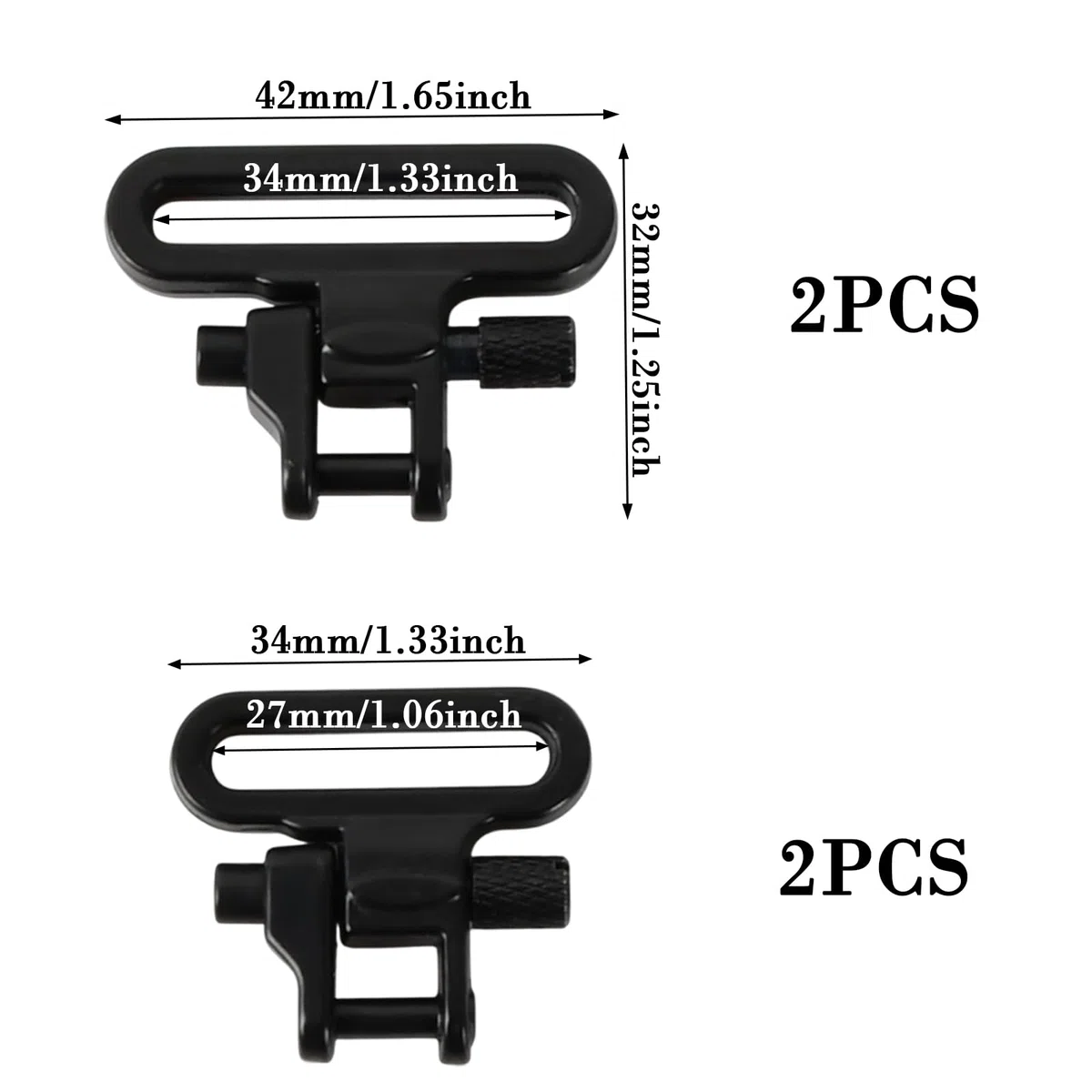 Quick Release Sling Swivel Soporte Adaptador Metal Rápido Pistola Desmontable Correa Sling Montaje Anillo, Eslabón Giratorio Tactical Bolt Studs Tornillos Giratorios Resistentes para Máquina