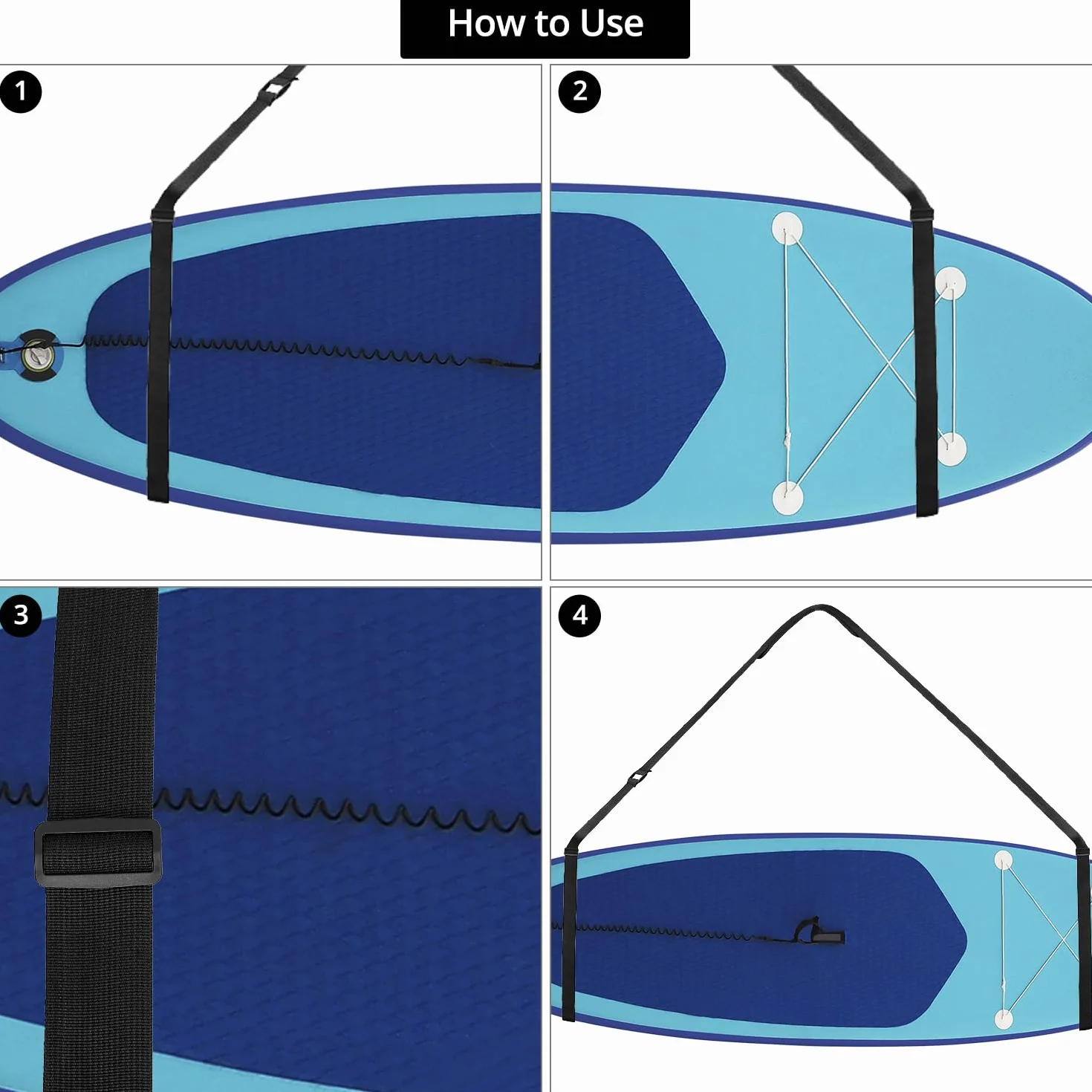 QWORK Correa Transporte Tabla Surf Ajustable Hombro para Sup Kayak Canoa