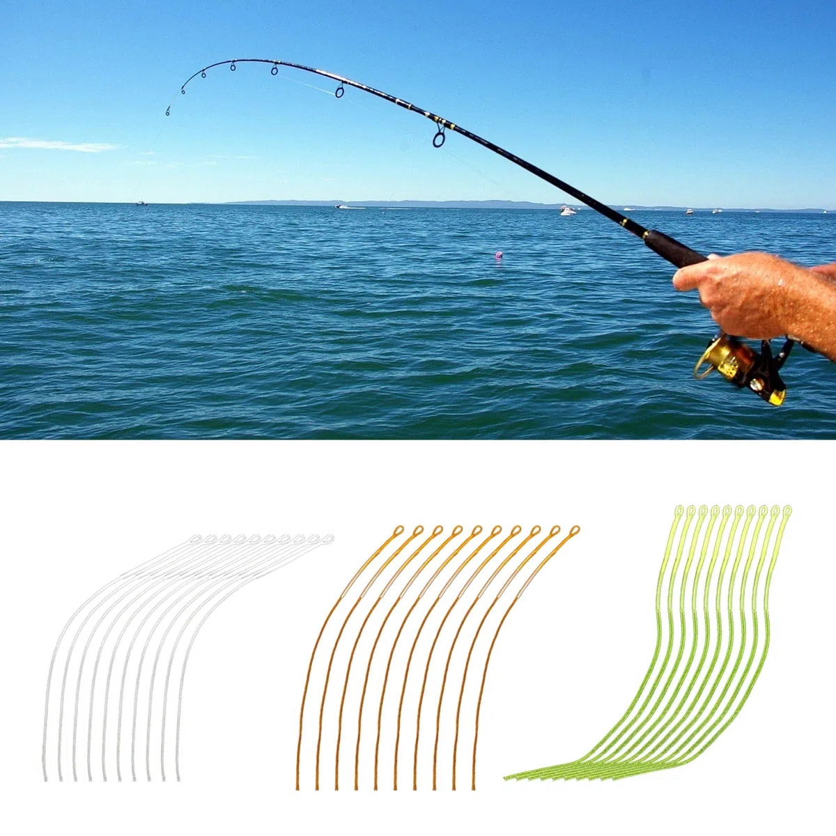 Conector trenzado de pesca con mosca, resistente al desgaste, 20/30/50 libras, 10 unidades/paquete de conectores de línea de mosca de nailon trenzado para conectores de pesca con mosca