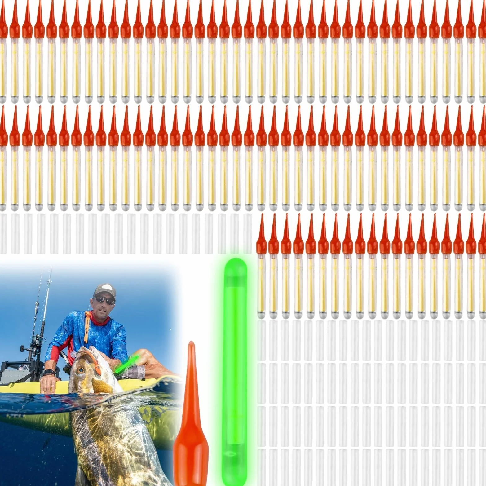GOMETY 100 unidades de luz nocturna para pesca de 4,5 mm, barras luminosas LED para cañas de pescar, pesca nocturna, varillas luminosas para nadadores, nadadores, puntas de caña, varillas
