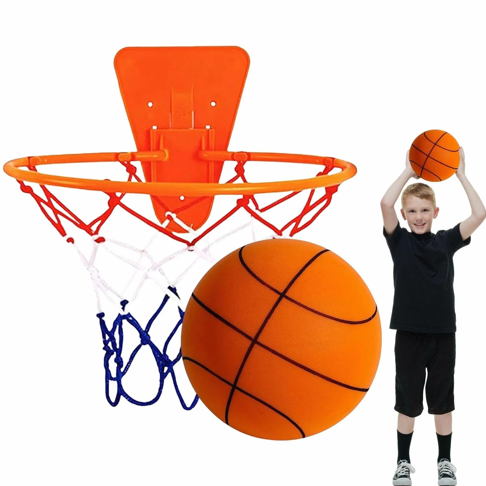 Juego De Aro Y Baloncesto Silencioso para Niños - Entrenamiento Interior Sin Ruido
