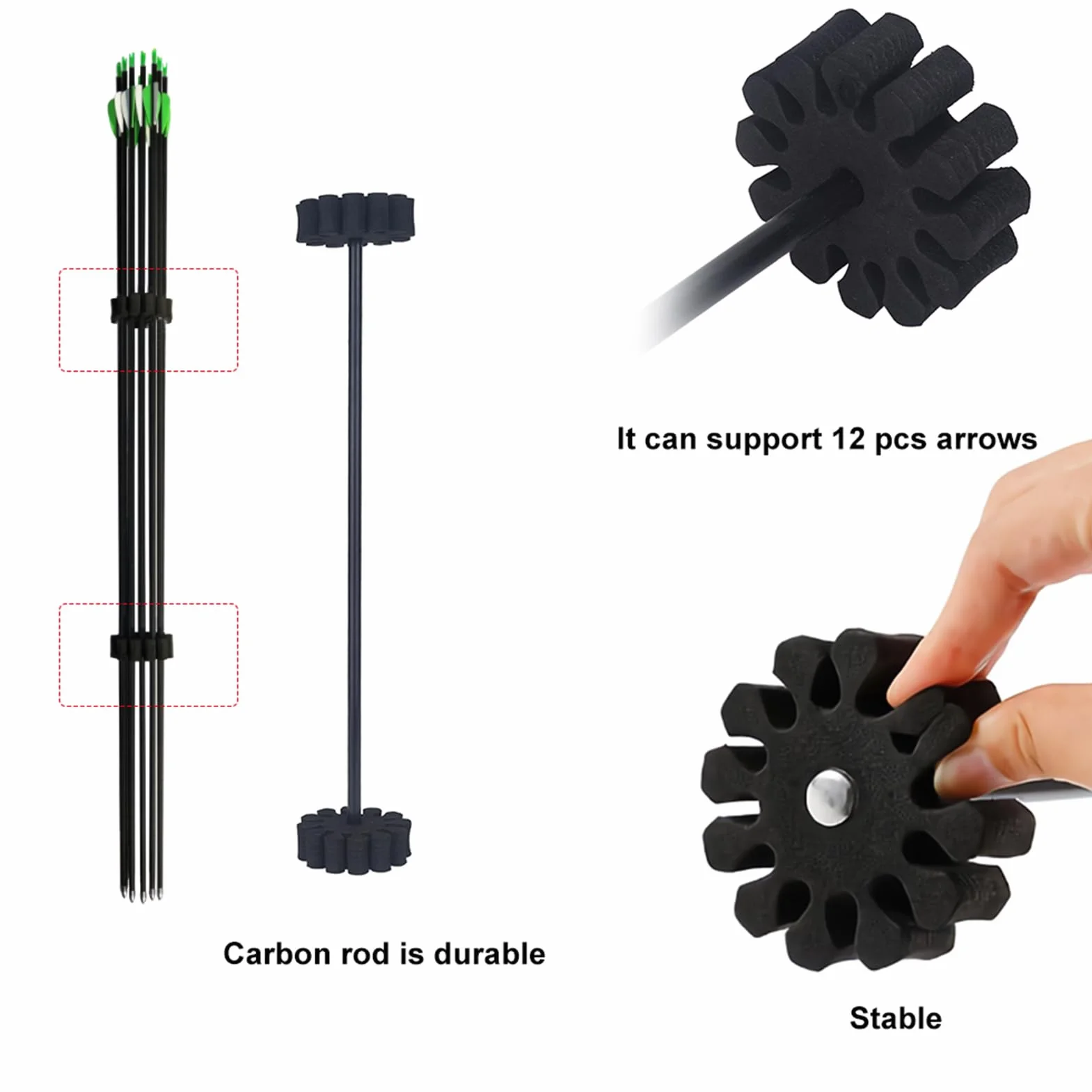 KIMISS Soporte para Flechas de Tiro con, Rack Separador Portátil para 12 Flechas, Accesorio para Caza al Aire