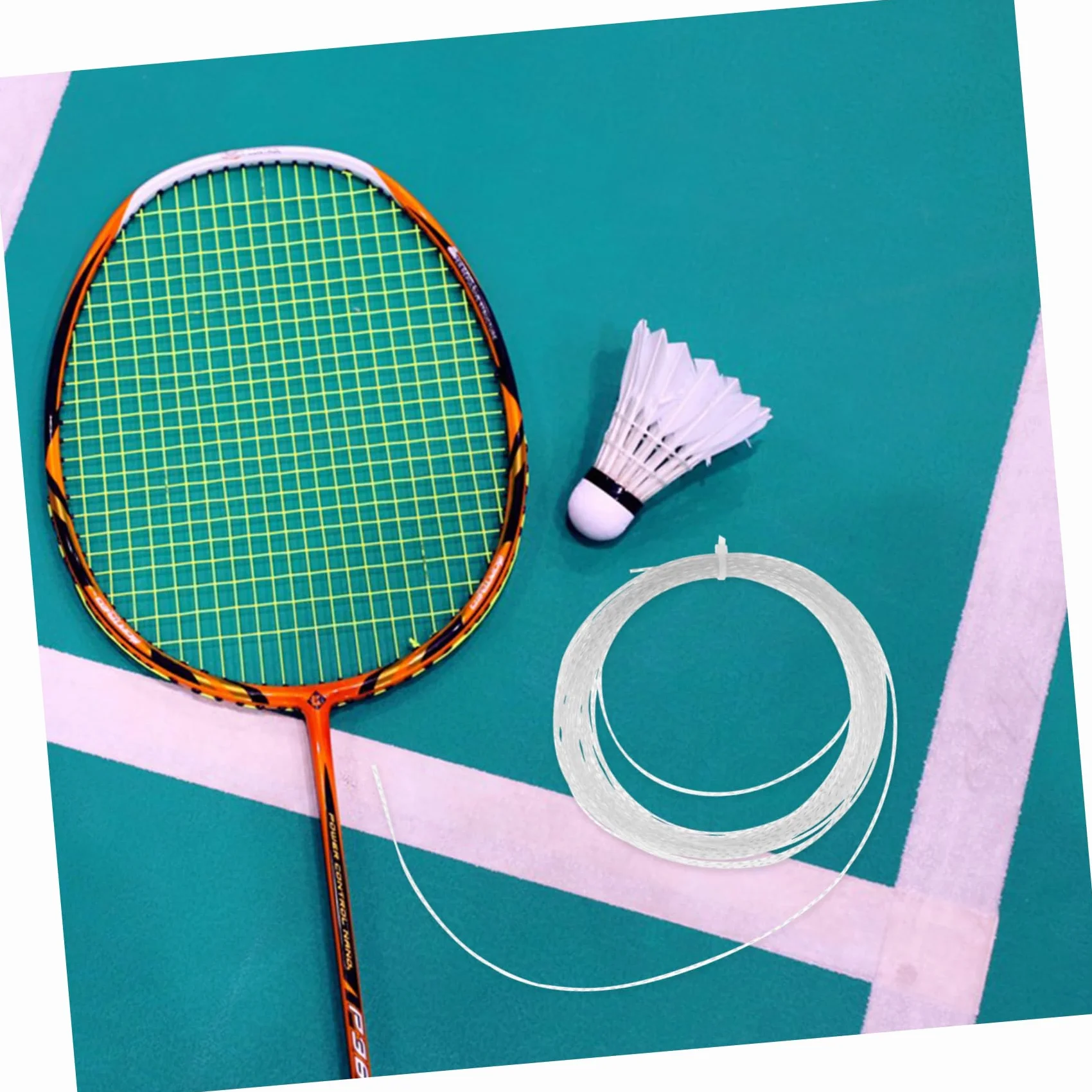 Toyvian Cuerda de Reemplazo para Pala de Bádminton de Nailon Blanco, Fácil de Usar, Adecuada para Entrenamiento de Principiantes, Resistente y Amortiguadora