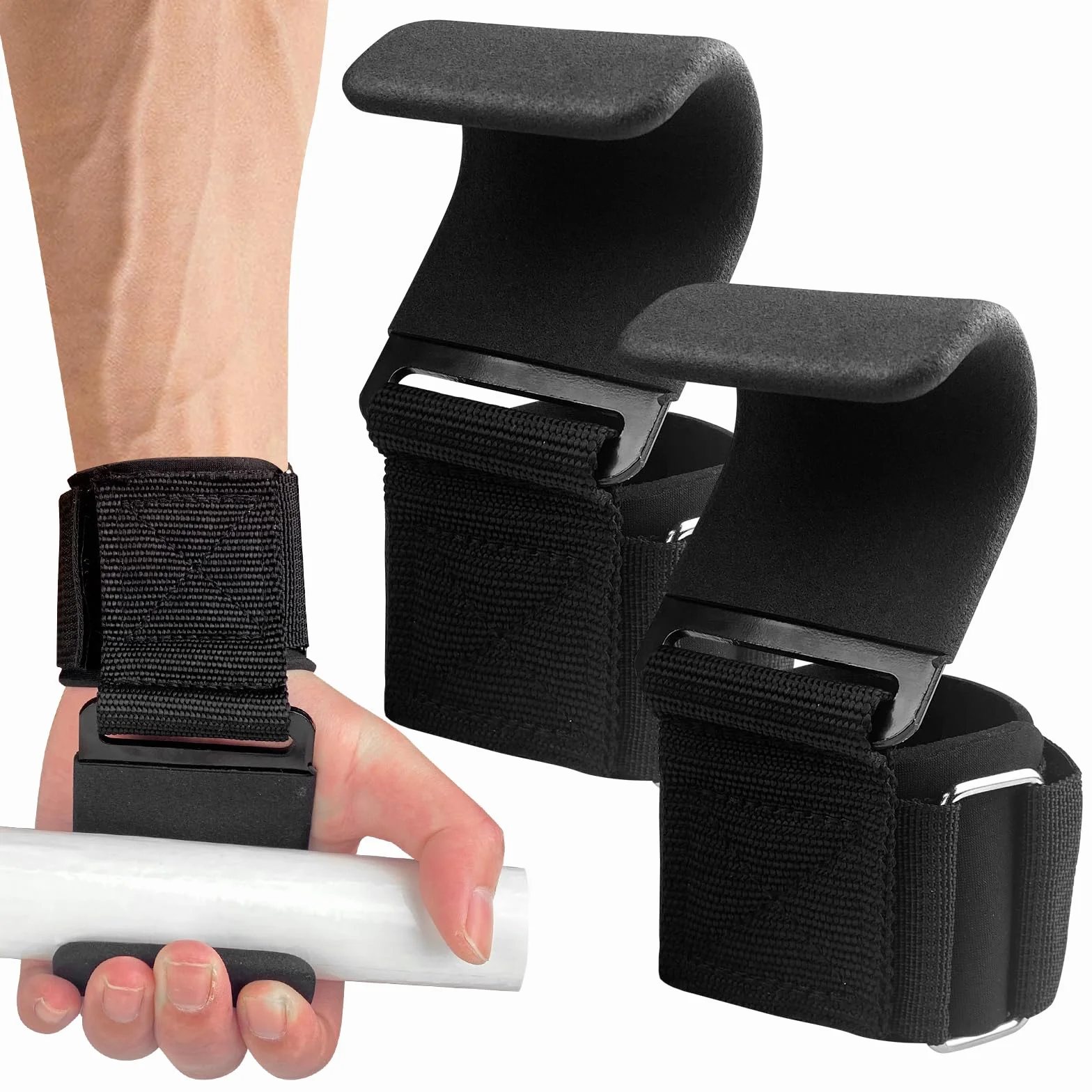 MeoZynxadril - Gancho de gimnasia para muñeca (pareja), ganchos de levantamiento de pesas, asas de gimnasio, mancuernas para levantamiento de pesas y deadlift, pull up