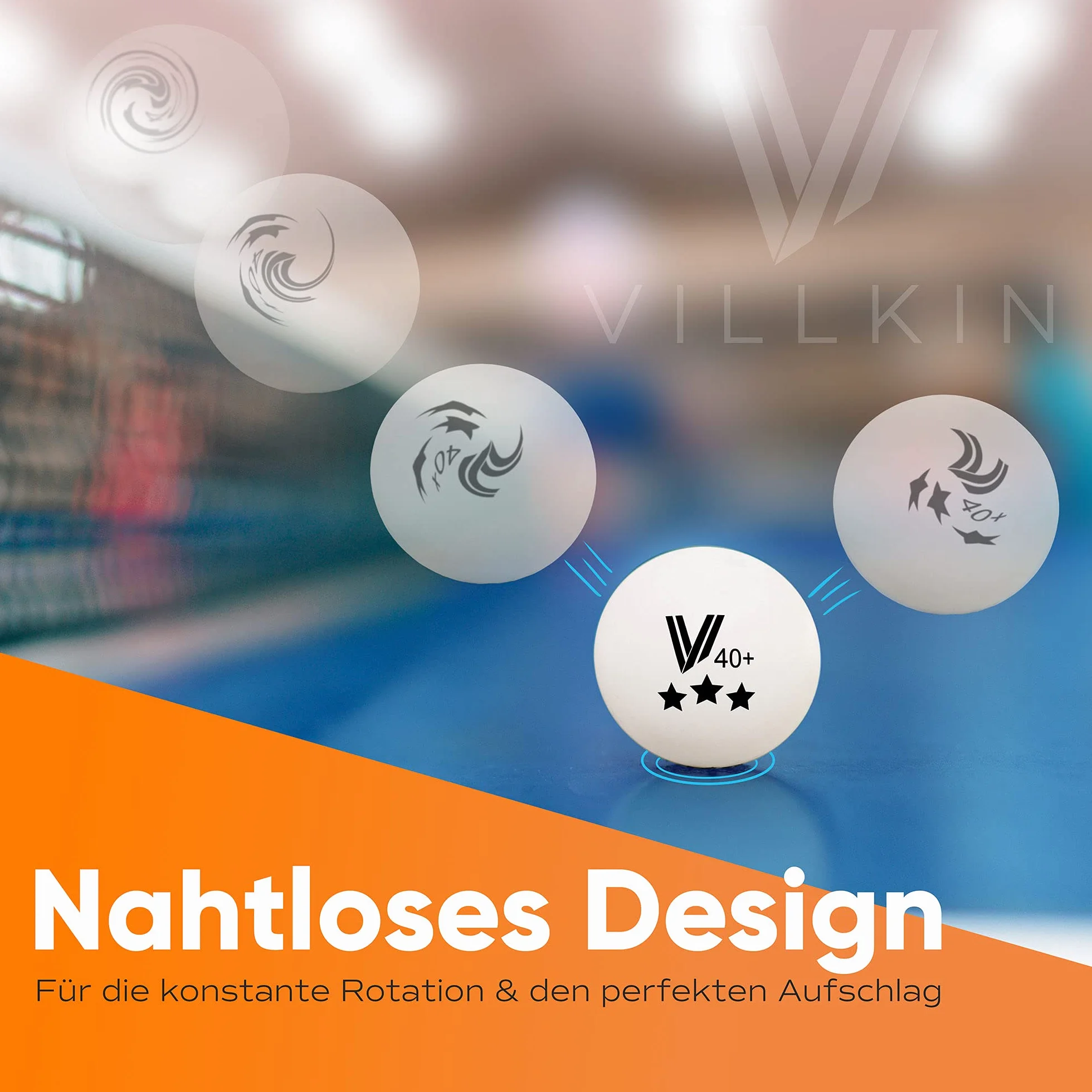 Villkin Pelotas de ping pong de mesa, 24 unidades, duraderas, 40 mm, para tiempo libre y competición