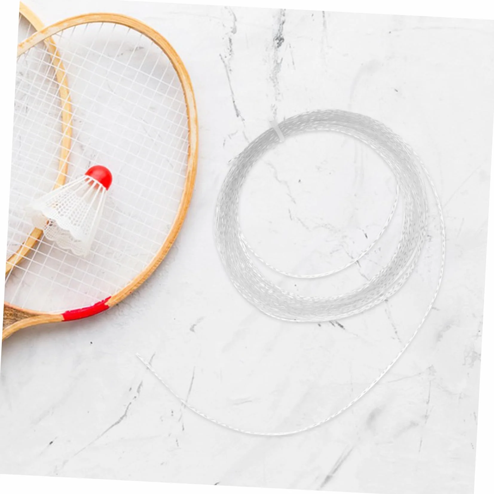 Toyvian Cuerda de Reemplazo para Pala de Bádminton de Nailon Blanco, Fácil de Usar, Adecuada para Entrenamiento de Principiantes, Resistente y Amortiguadora