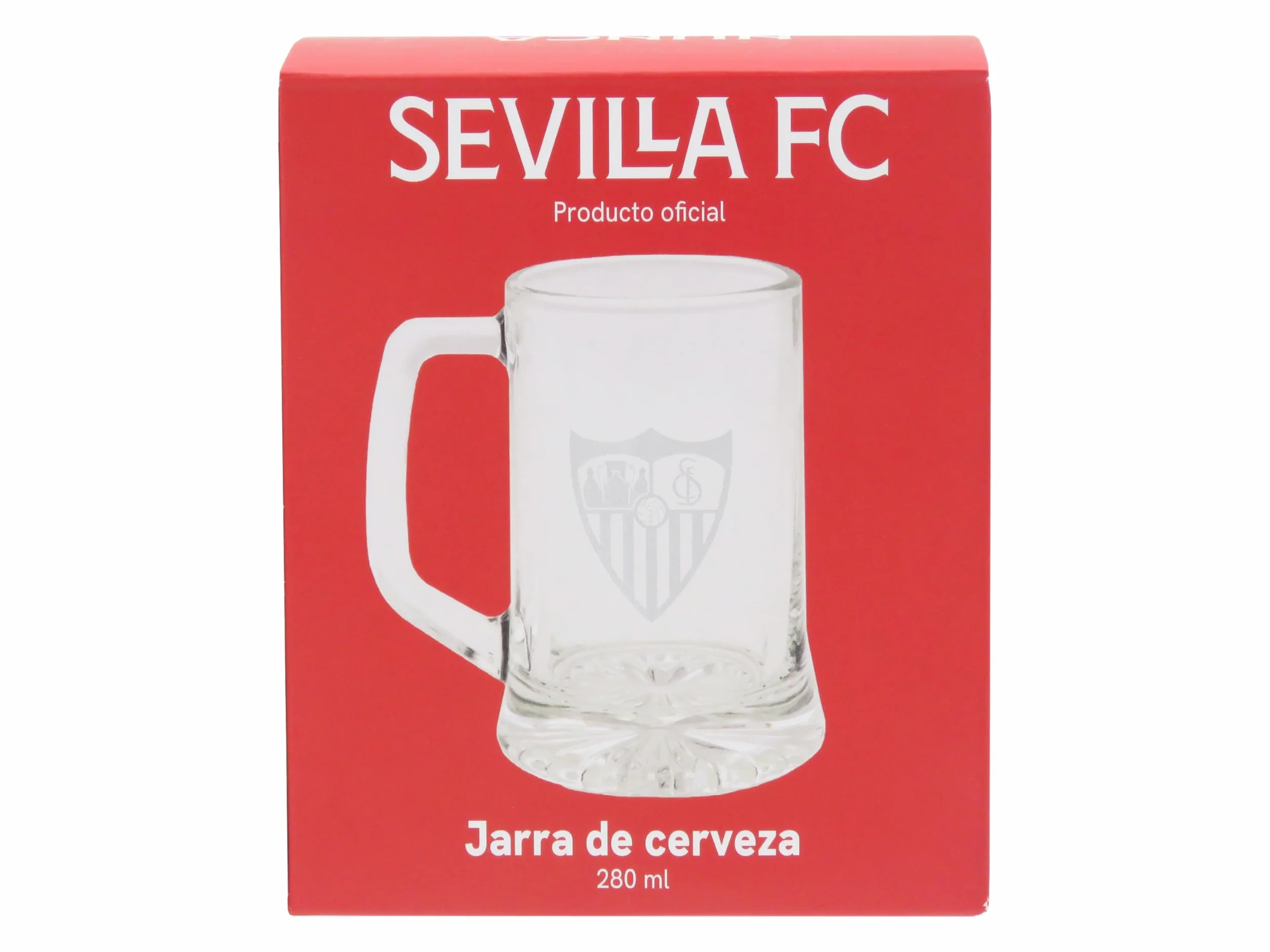 Sevilla FC Jarra de Cerveza Vidrio 280 ml Transparente Producto Oficial