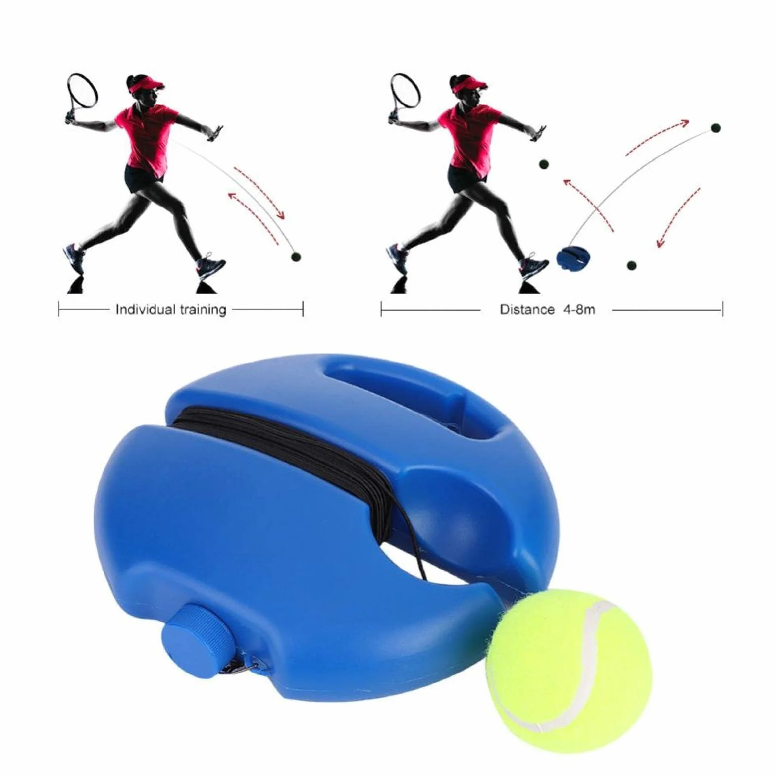 Entrenador de tenis básico, lanzador de pelotas de rebote, herramienta de entrenamiento