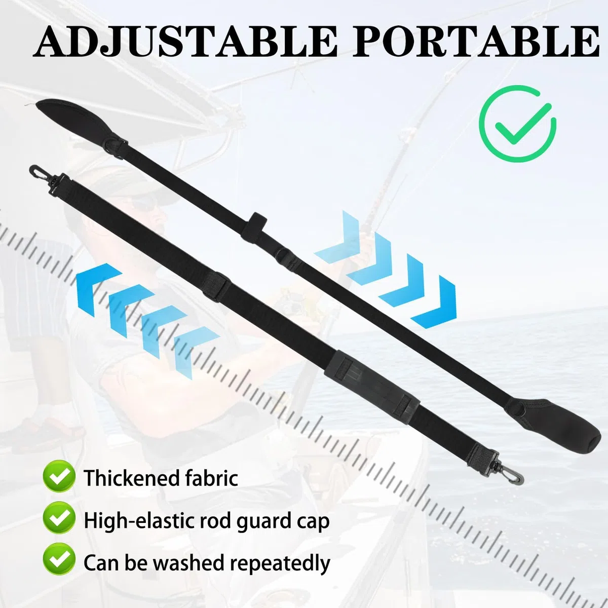 Protector de Caña de Pescar Ajustable en Neopreno Magic Baits - Cinta Protectora Resistente y Duradera para Cañas de Pesca de,para Transporte Seguro y Protección Óptima (1)