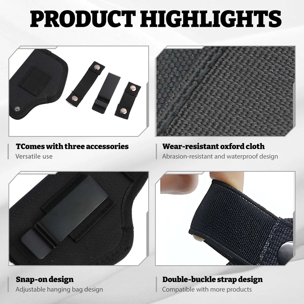 Funda Interior Compact, Funda Pistola, Táctica para Oculta al Aire Libre, Funda Táctica para Pistola Izquierda/Derecha Universal, Adecuado para la Mayoría de Las Pistolas