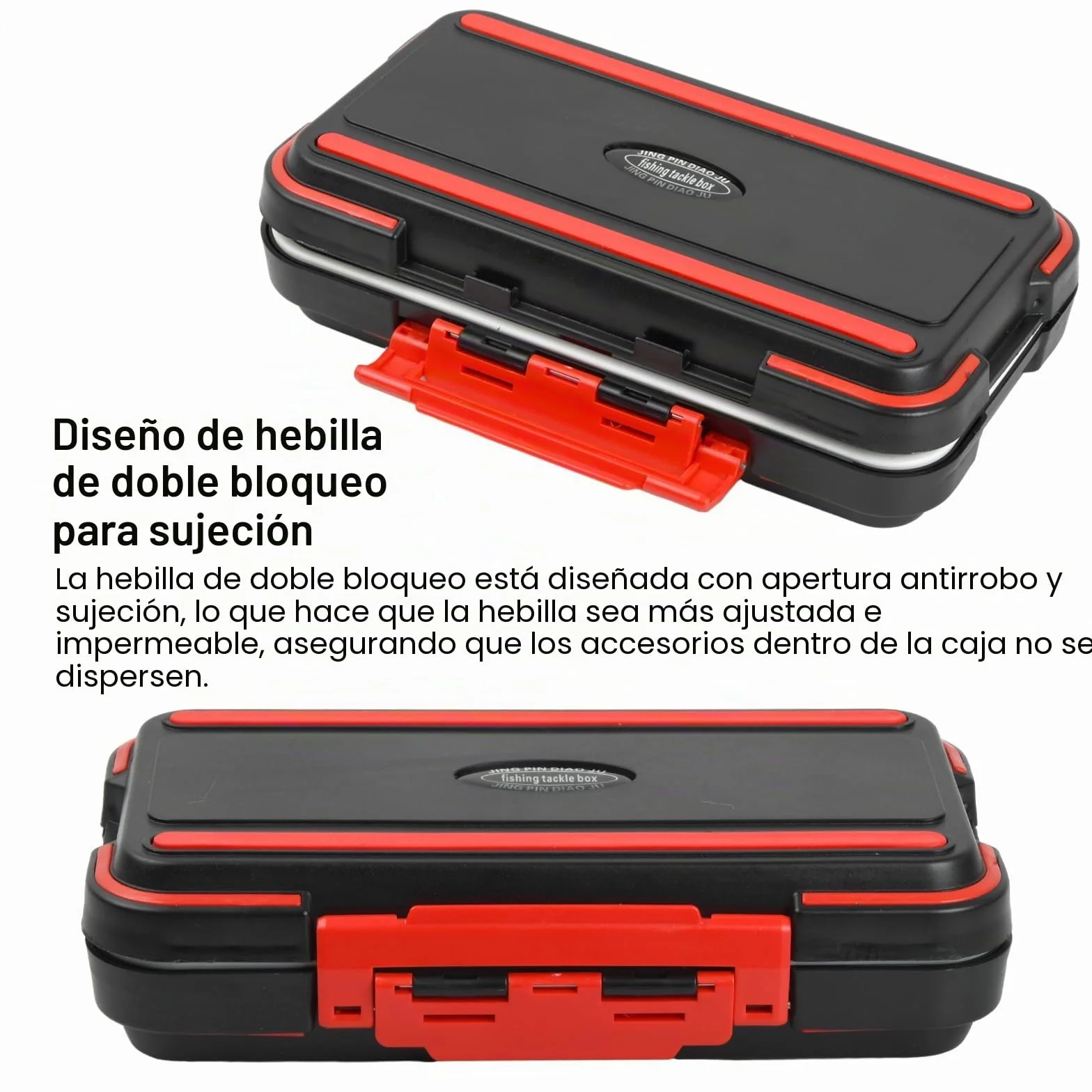 Caja Organizadora para Aparejos de Pesca 30 Compartimentos Transparente Portátil Negro
