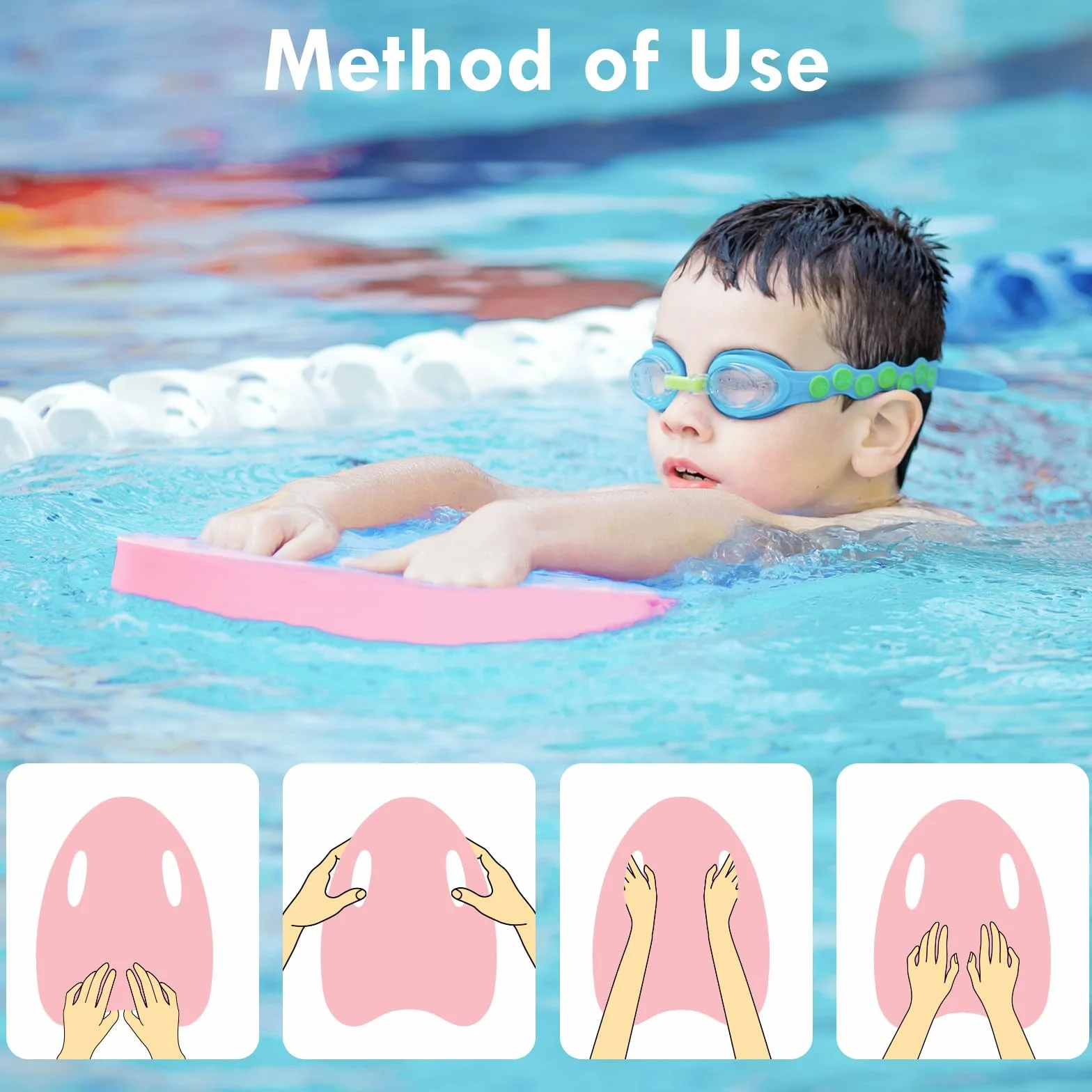 Flintronic Tabla de Natación para Niños, Flotador Ligero Seguro, Equipo Auxiliar de Ejercicio en Piscina, Ayuda de Entrenamiento Fuerza de Piernas, con Patrón Lindo, para Principiantes