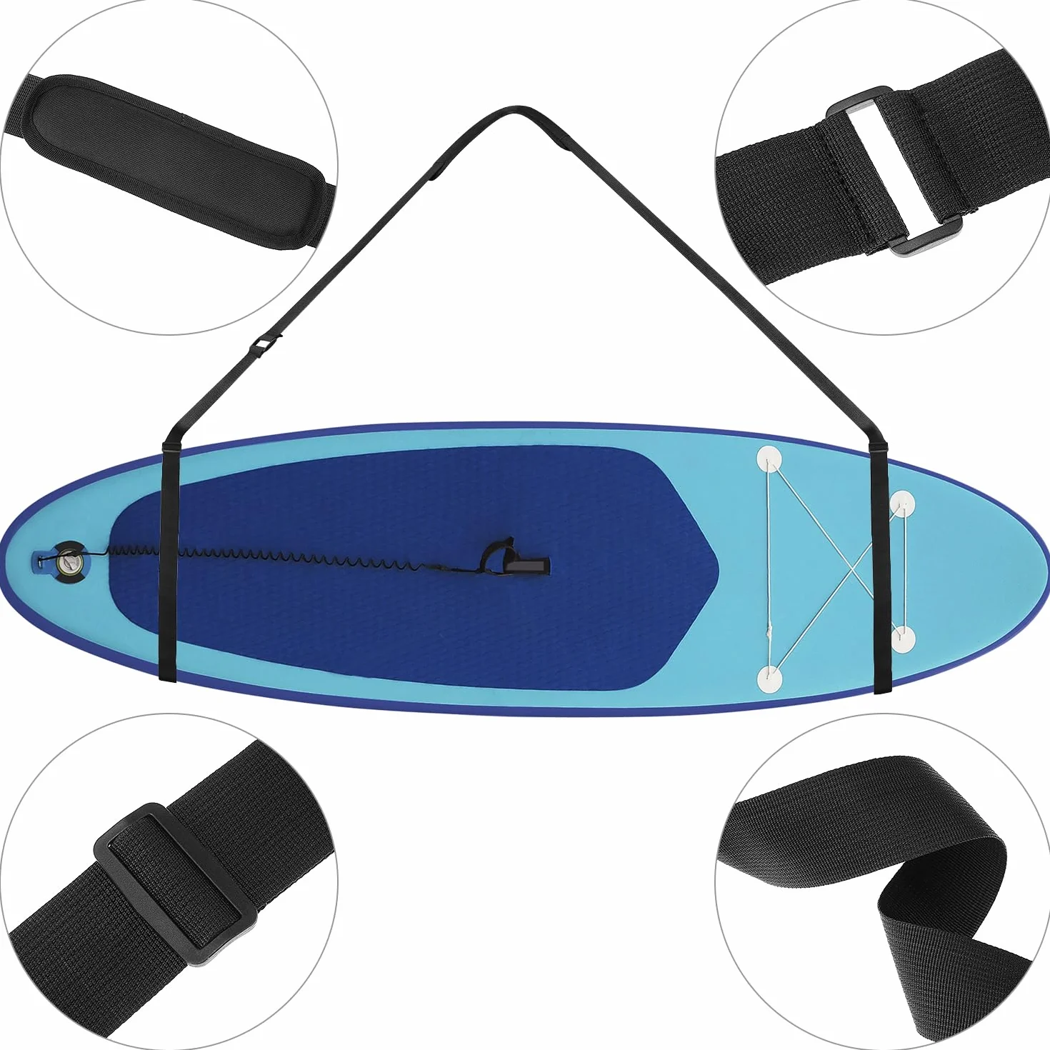 QWORK Correa Transporte Tabla Surf Ajustable Hombro para Sup Kayak Canoa