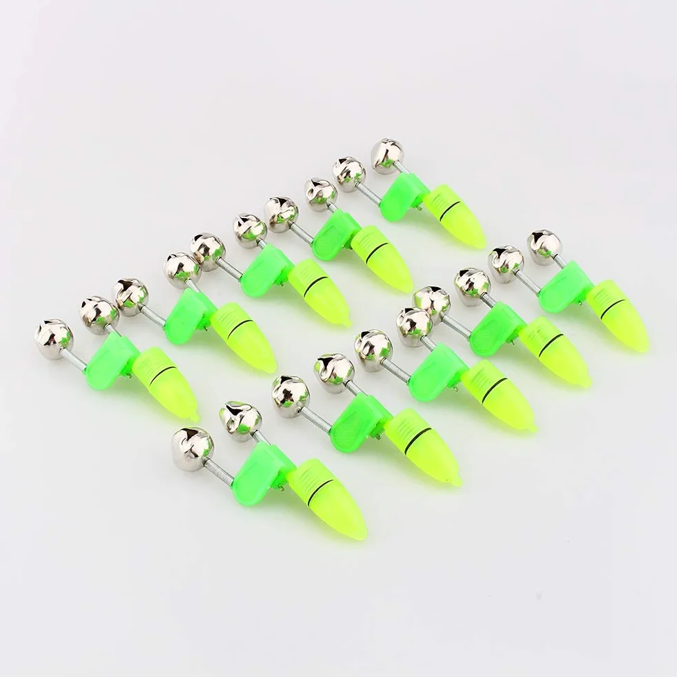 Nikou Alarma de Pesca - Campanas de Pesca Accesorios para Pescar de Noche Punta de la Varilla Clip de luz LED Varilla de Campanas Dobles Indicador de mordida Indicador Alarma