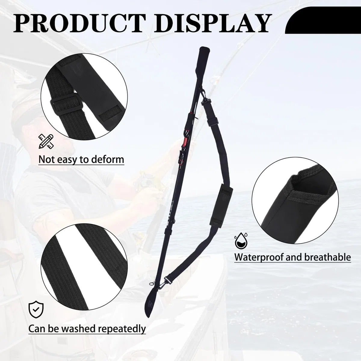 Protector de Caña de Pescar Ajustable en Neopreno Magic Baits - Cinta Protectora Resistente y Duradera para Cañas de Pesca de,para Transporte Seguro y Protección Óptima (1)
