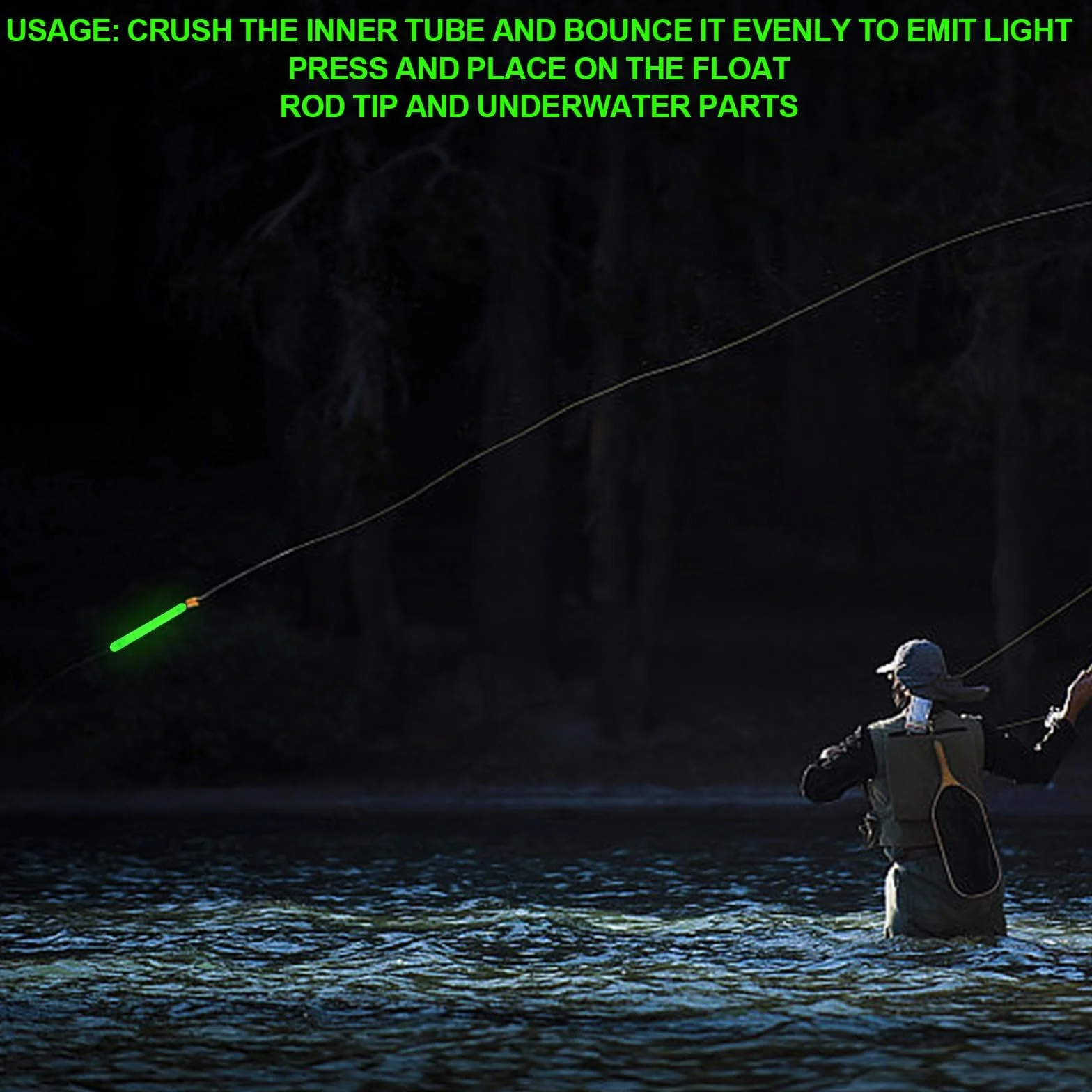 GOMETY 100 unidades de luz nocturna para pesca de 4,5 mm, barras luminosas LED para cañas de pescar, pesca nocturna, varillas luminosas para nadadores, nadadores, puntas de caña, varillas