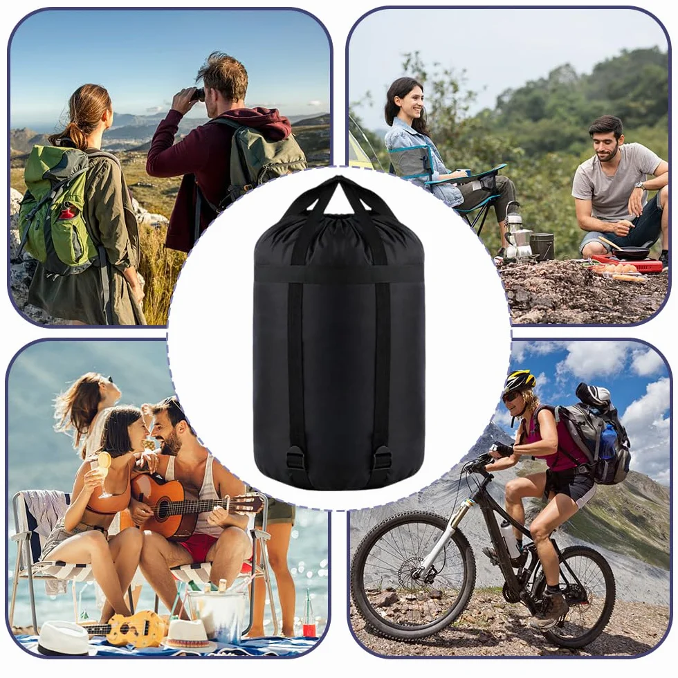 Funda Compresion Saco Ligera, Sacos de compresión para Saco de Dormir, Bolsa de Almacenamiento para Saco de Dormir Impermeable, para Saco de Bormir, Almacenar Ropa, Camping (43 * 22cm)