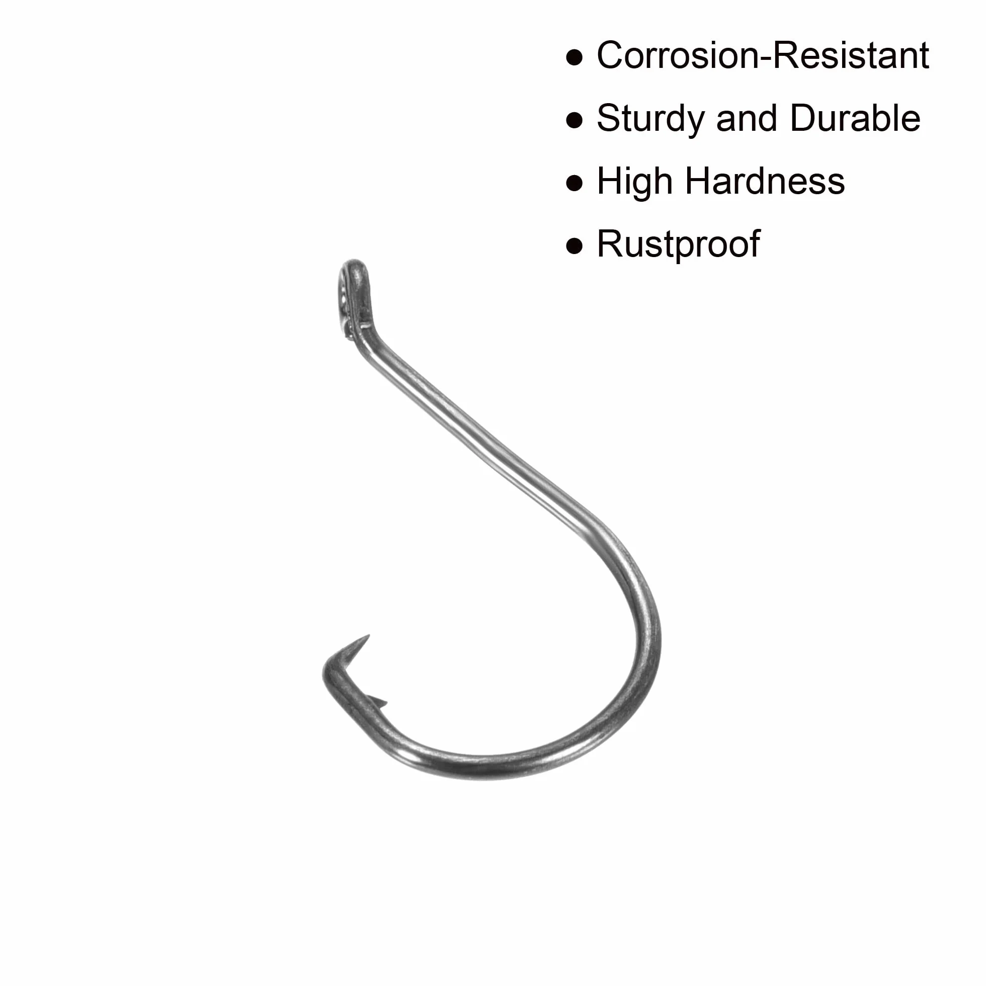 PATIKIL 2# Pesca Circular Anzuelos Carbono Acero 10 Paquetes 0.91" L con Púas Negro