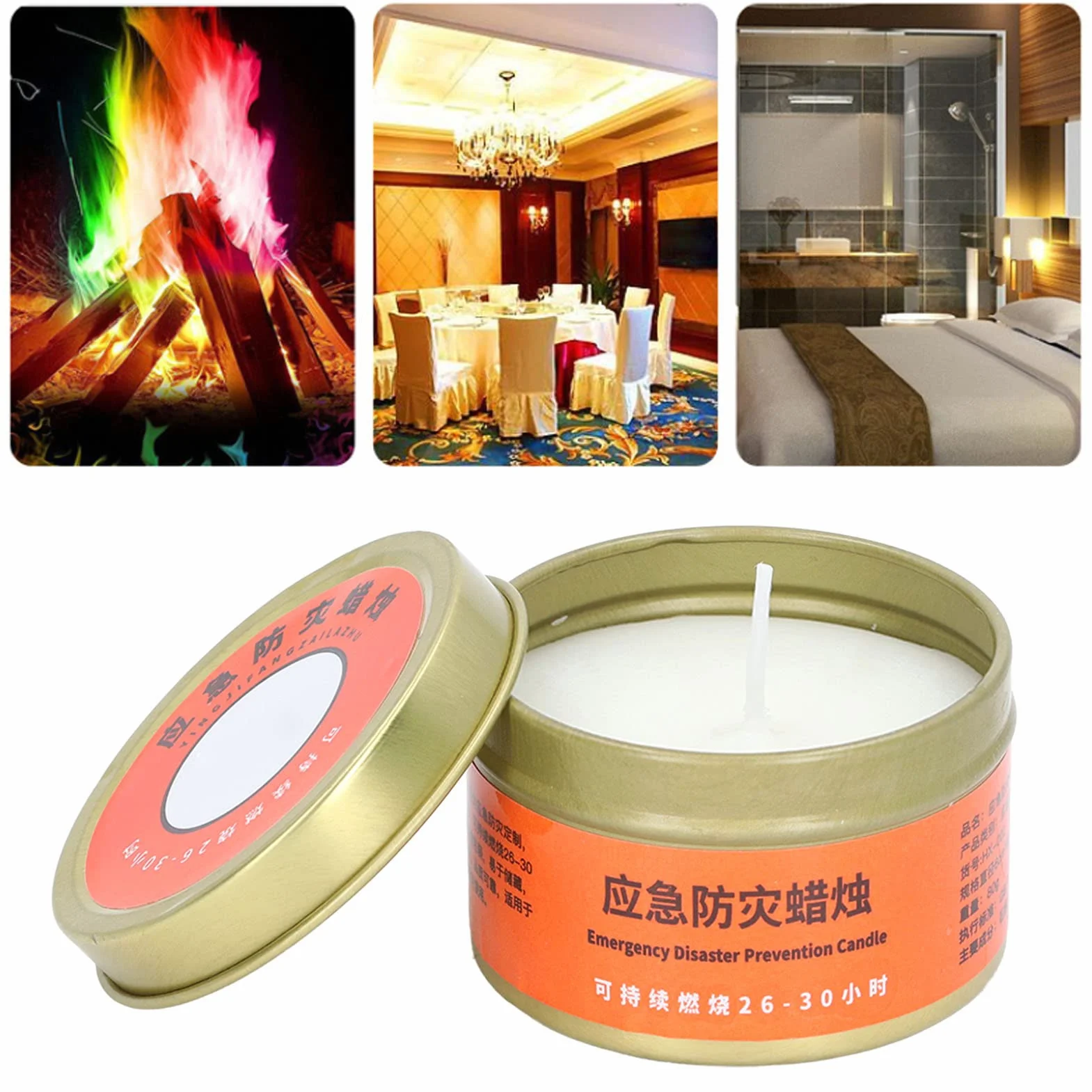 Luqeeg Vela de Supervivencia, Vela de Emergencia de 26 a 30 Horas de Larga Duración, Velas de Larga Duración para Cortes de Energía, para la Oficina en Casa Senderismo Camping