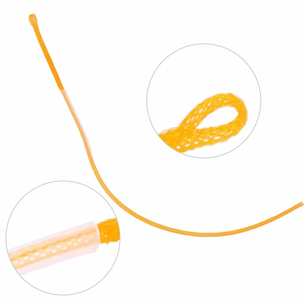 1 Unids Línea Trenzada de Pesca con Mosca Leader Loop Conectores para Pesca con Mosca(Amarillo 3LB) sedal
