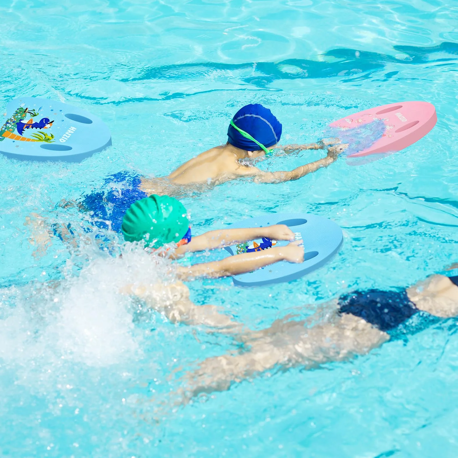 Flintronic Tabla de Natación para Niños, Flotador Ligero Seguro, Equipo Auxiliar de Ejercicio en Piscina, Ayuda de Entrenamiento Fuerza de Piernas, con Patrón Lindo, para Principiantes