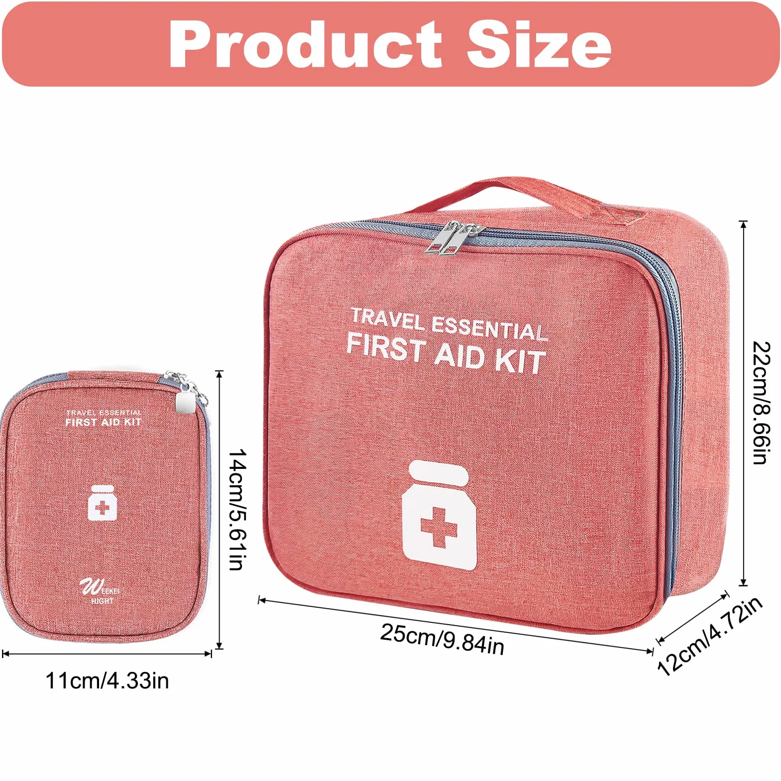 2Pcs Botiquín de Primeros Auxilios,Primeros Auxilios Portátil Bolsa,Kit de Primeros Auxilios,para Oficina,Hogar, Deportes, Viajes, Camping,Senderismo