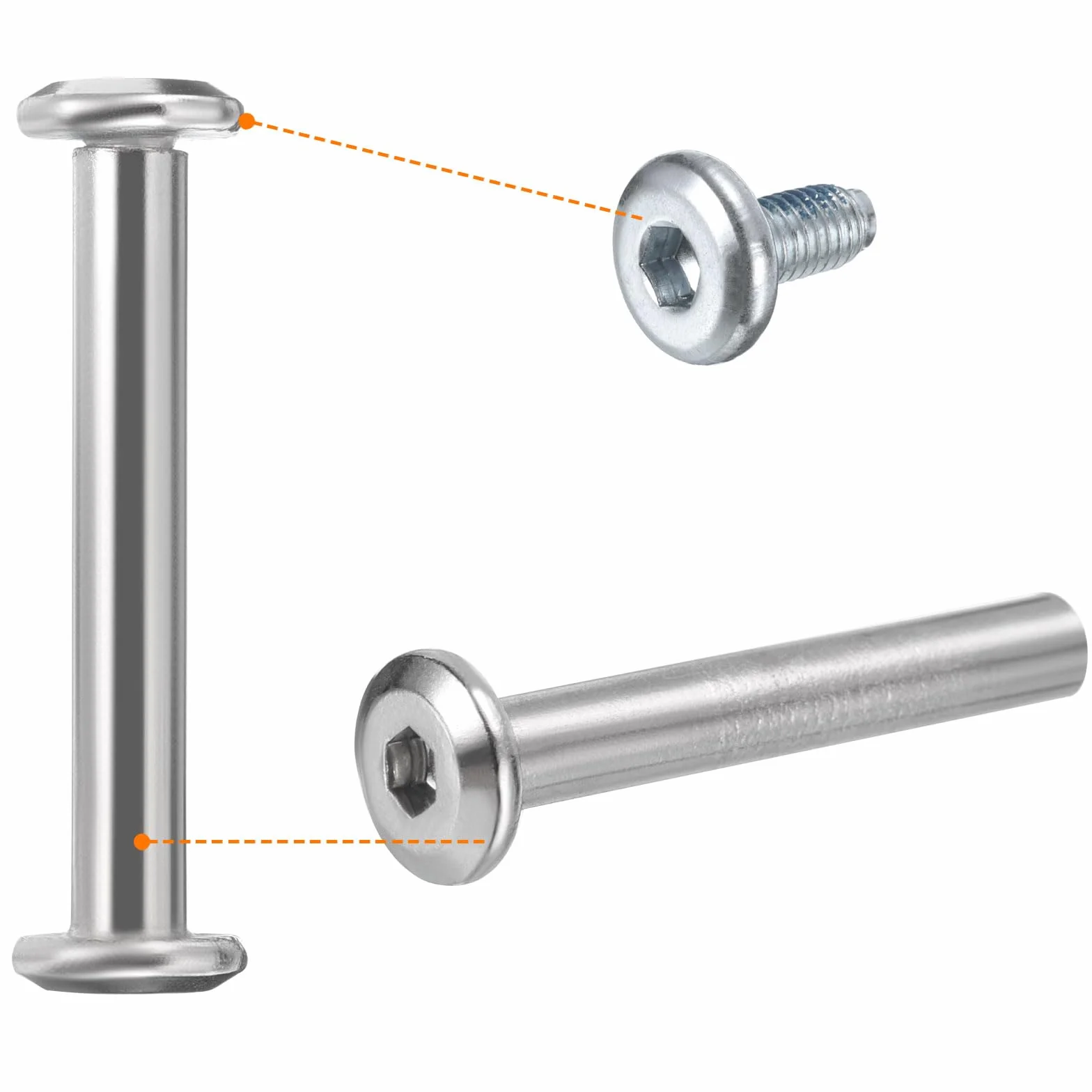 QUARKZMAN 8 Pcs Tornillo de Enchufe para Rueda de Patines en Línea, 1.57 x 0.24 Hexagonal