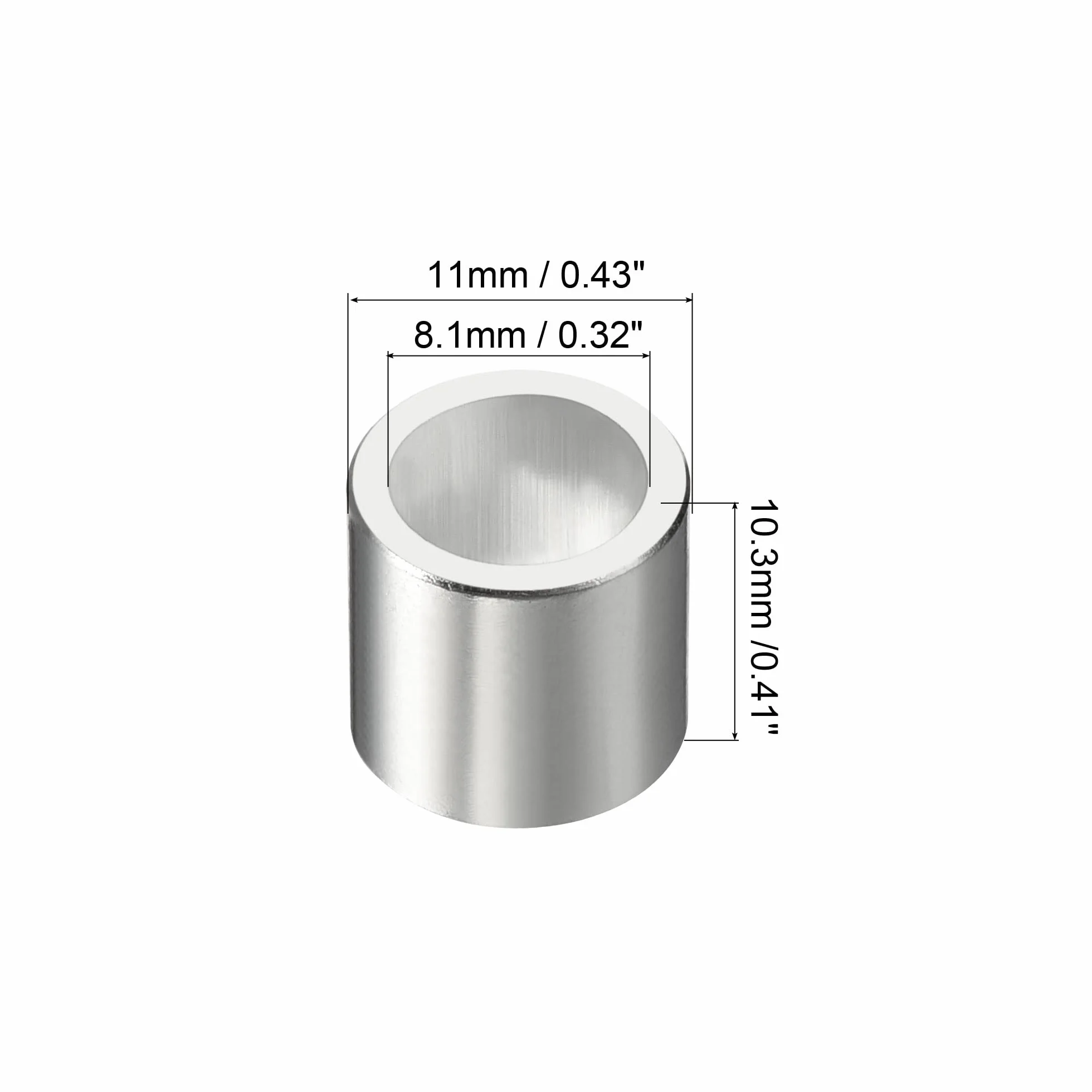 PATIKIL Línea Eje Rodamientos Espaciadores, 8 Paquetes Patines Velocidad Espaciador Herraje Aluminio para 8mm Eje Rodillo, Plata