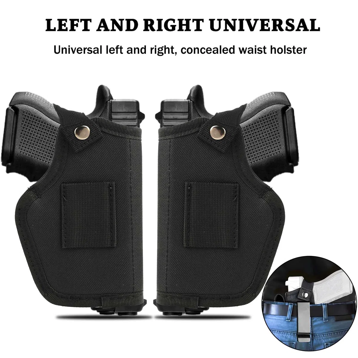 Funda Interior Compact, Funda Pistola, Táctica para Oculta al Aire Libre, Funda Táctica para Pistola Izquierda/Derecha Universal, Adecuado para la Mayoría de Las Pistolas