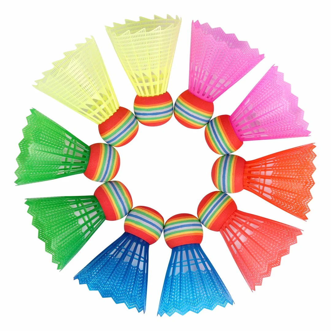 Volantes de Bádminton O-Kinee 10 Piezas Plástico de Colores con Estabilidad y Durabilidad para Entrenamiento