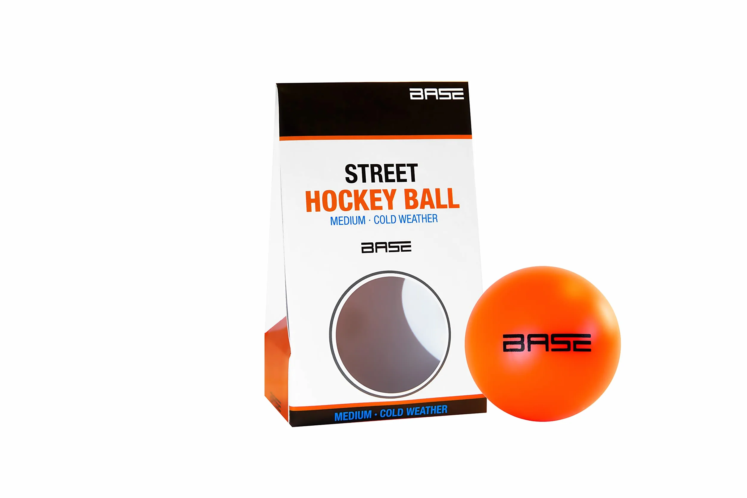 Base Pelota Unisex de Hockey Callejero, dureza Media, Adecuada para hasta -10º C, Color Naranja, 6,5 cm
