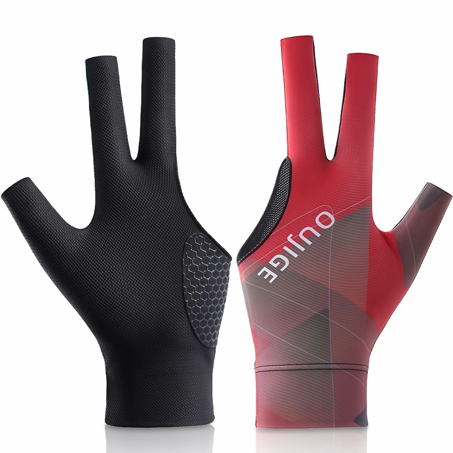 flintronic Guante De Billar Guantes, Guantes De Billar de la Mano Izquierda Ajustable, Guante de Billar Snooker 3 Dedos, Transpirables y Antideslizantes