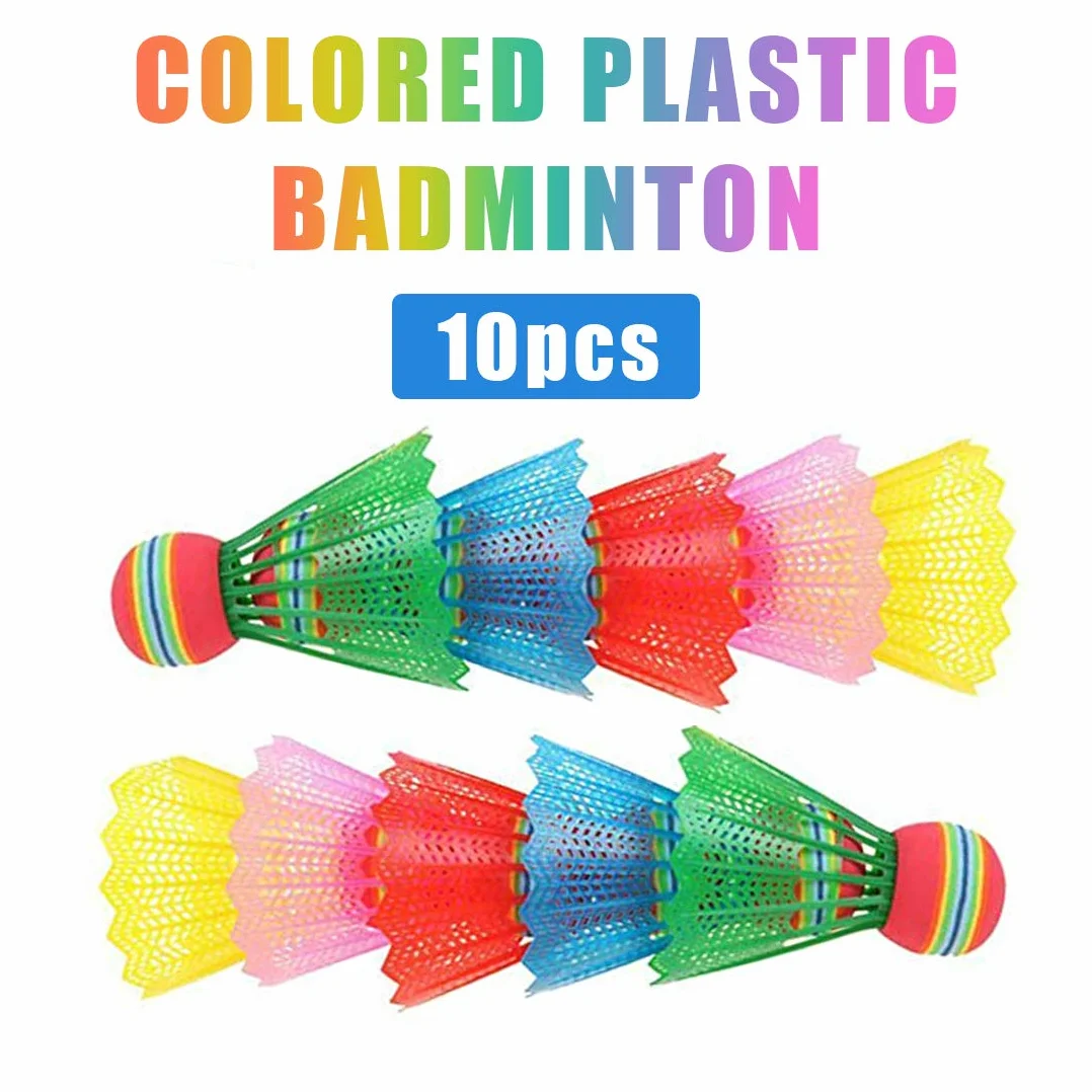 Volantes de Bádminton O-Kinee 10 Piezas Plástico de Colores con Estabilidad y Durabilidad para Entrenamiento