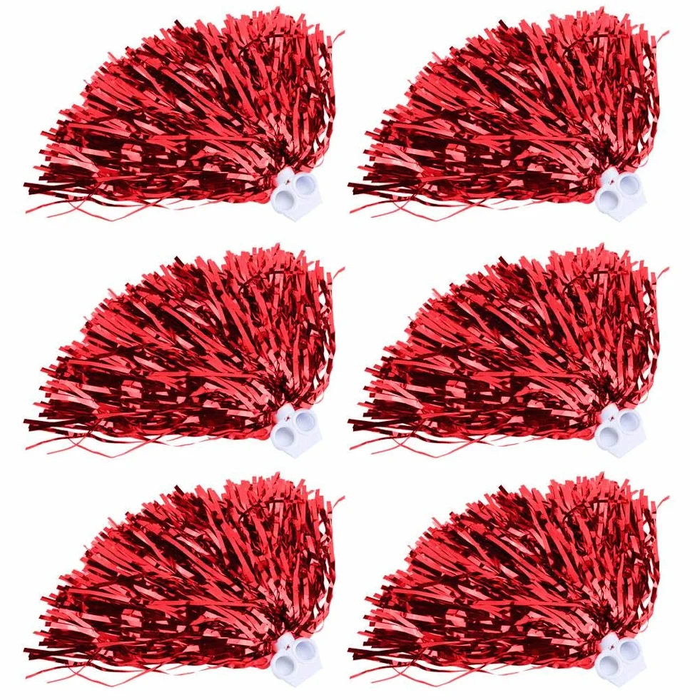 Keenso 6 pompones de animadora de 7 colores accesorios rojo