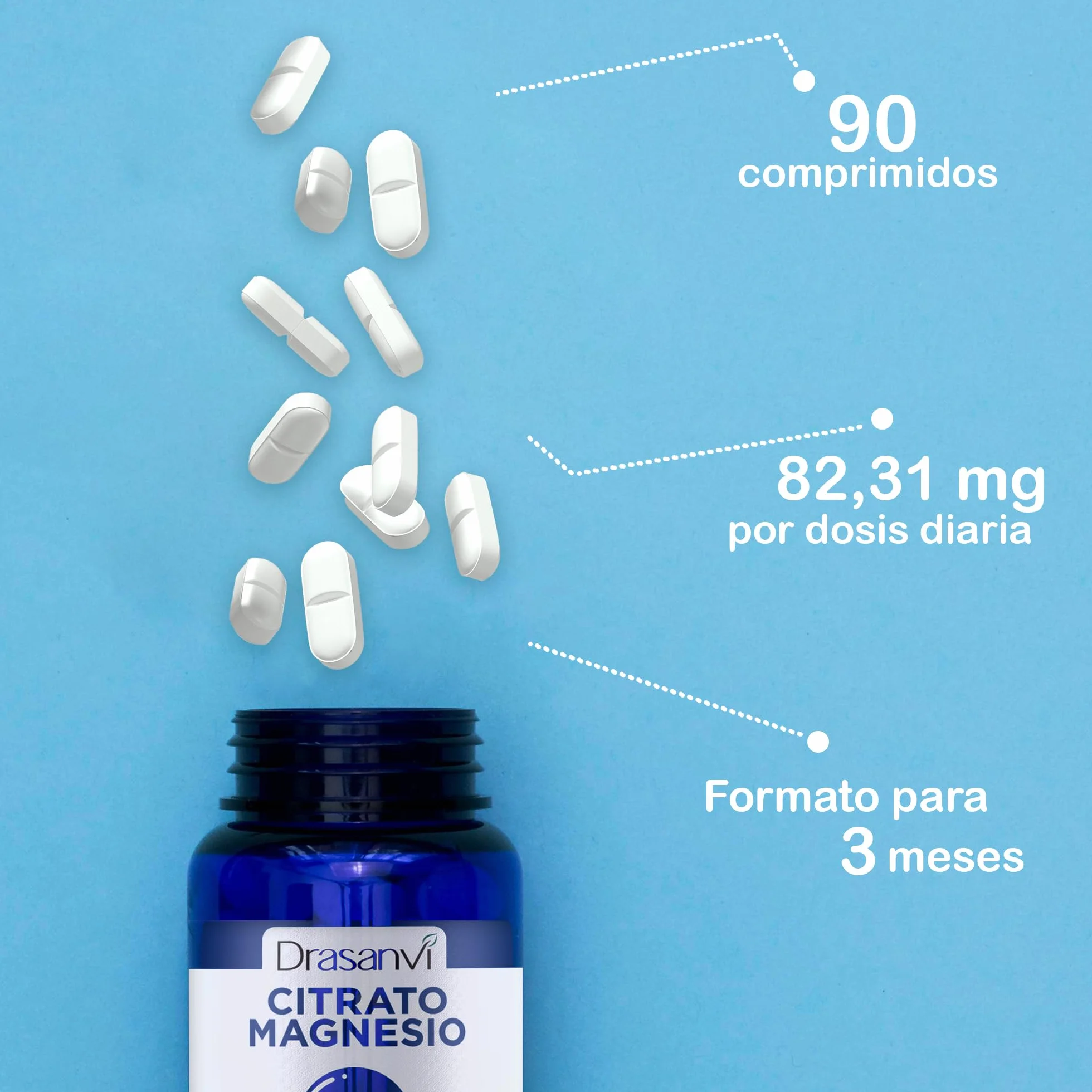 CITRATO DE MAGNESIO DRASANVI 90 comprimidos VEGANO SIN GLUTEN