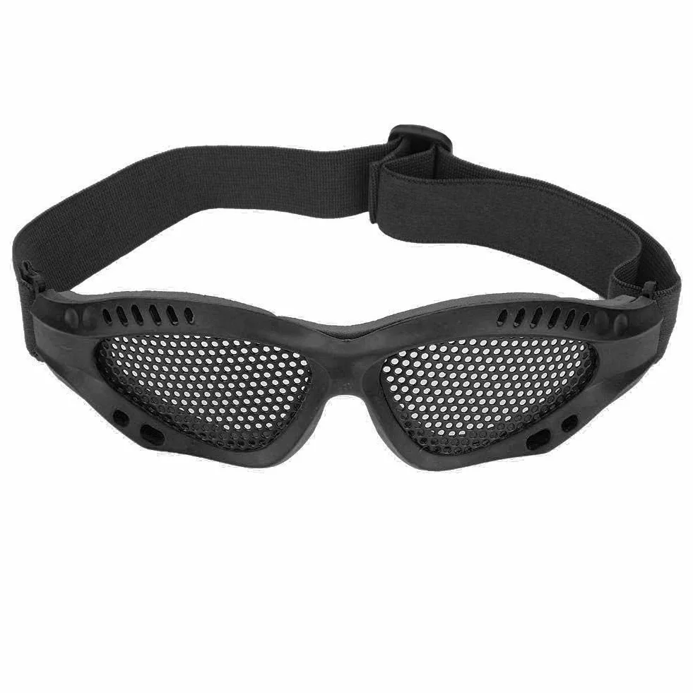 Ever Gafas de Protección de Malla, Gafas de Juego CS de Protección de Ojos de Airsoft de Malla de Metal con Correa Ajustable