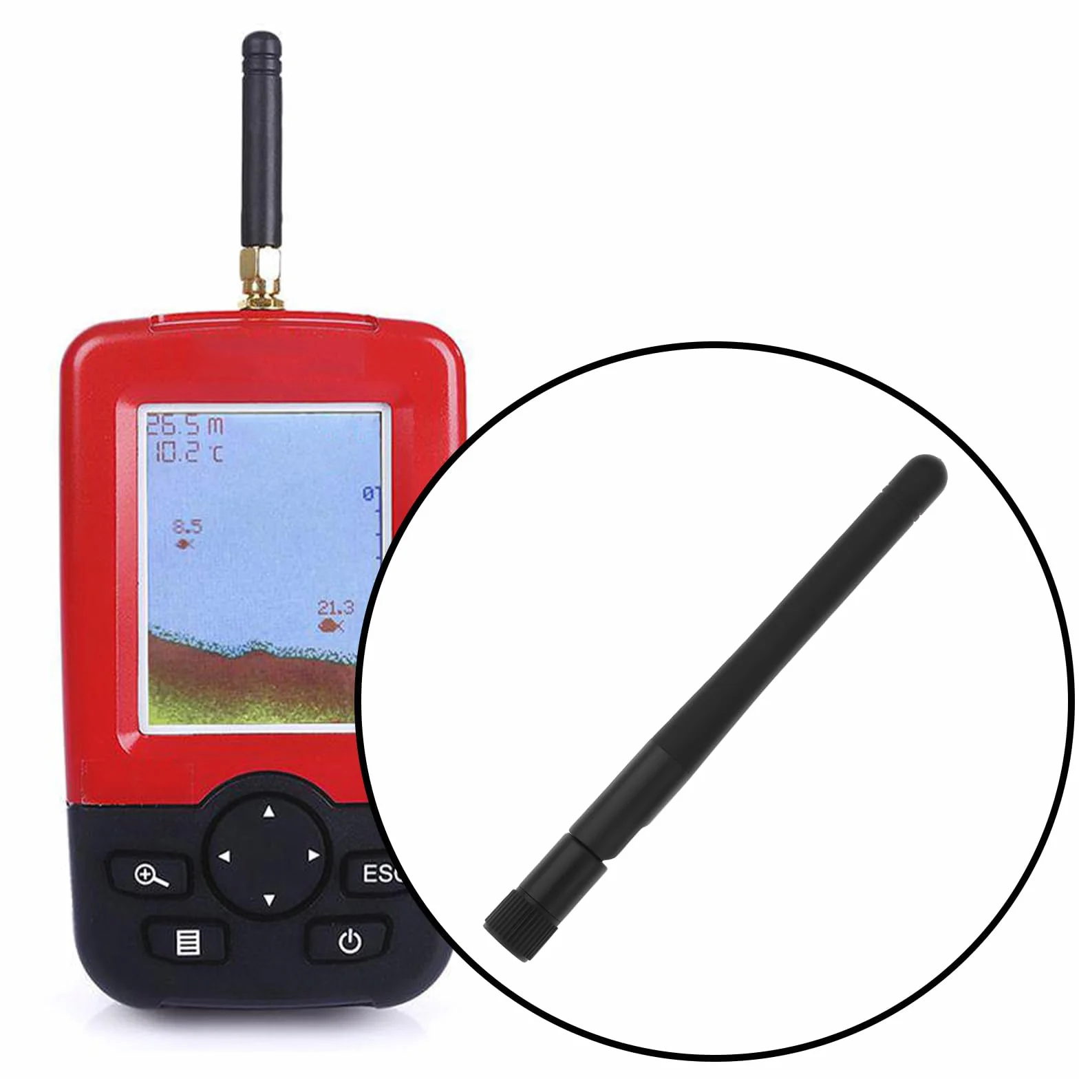Antena 433 MHz Conector Macho SMA Compatible con Buscador de Peces Barco Cebo Remoto