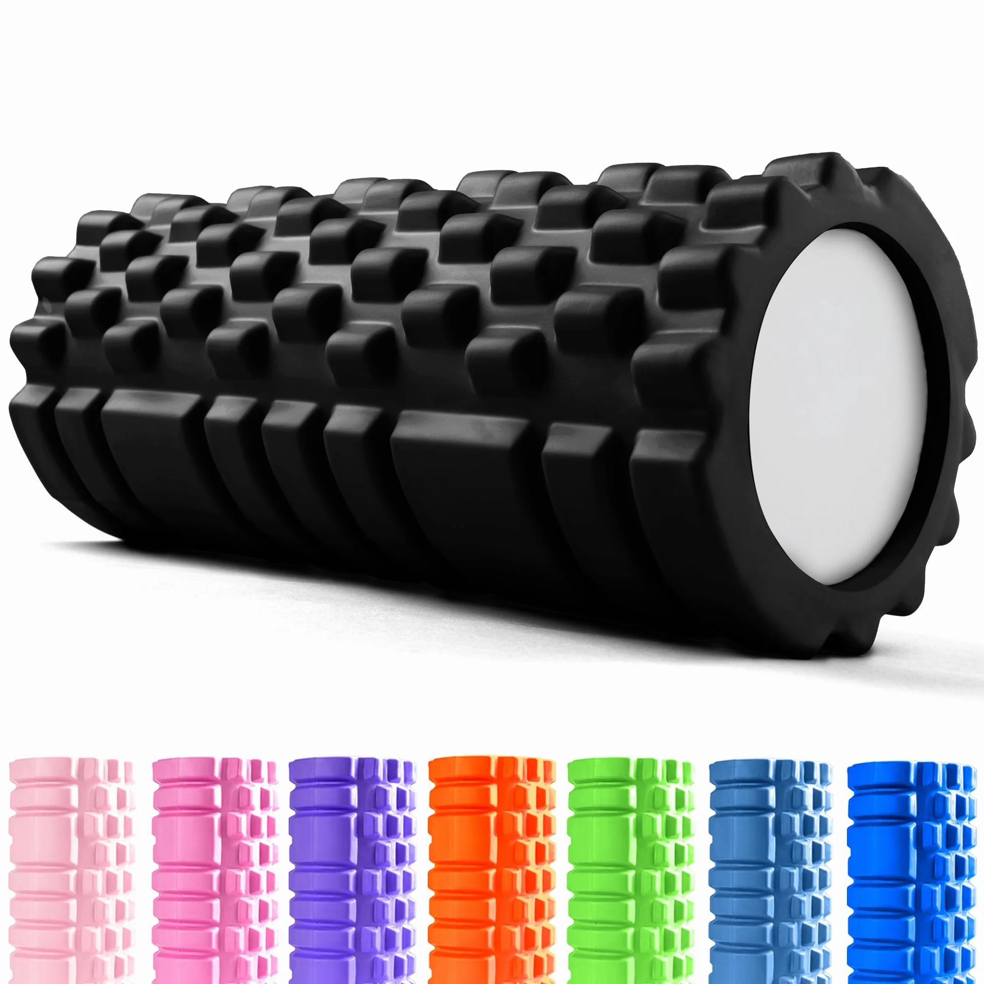 Rodillo para Masajes Musculares 33x14 cm Resiste 130 kg Foam Roller Dura Negro