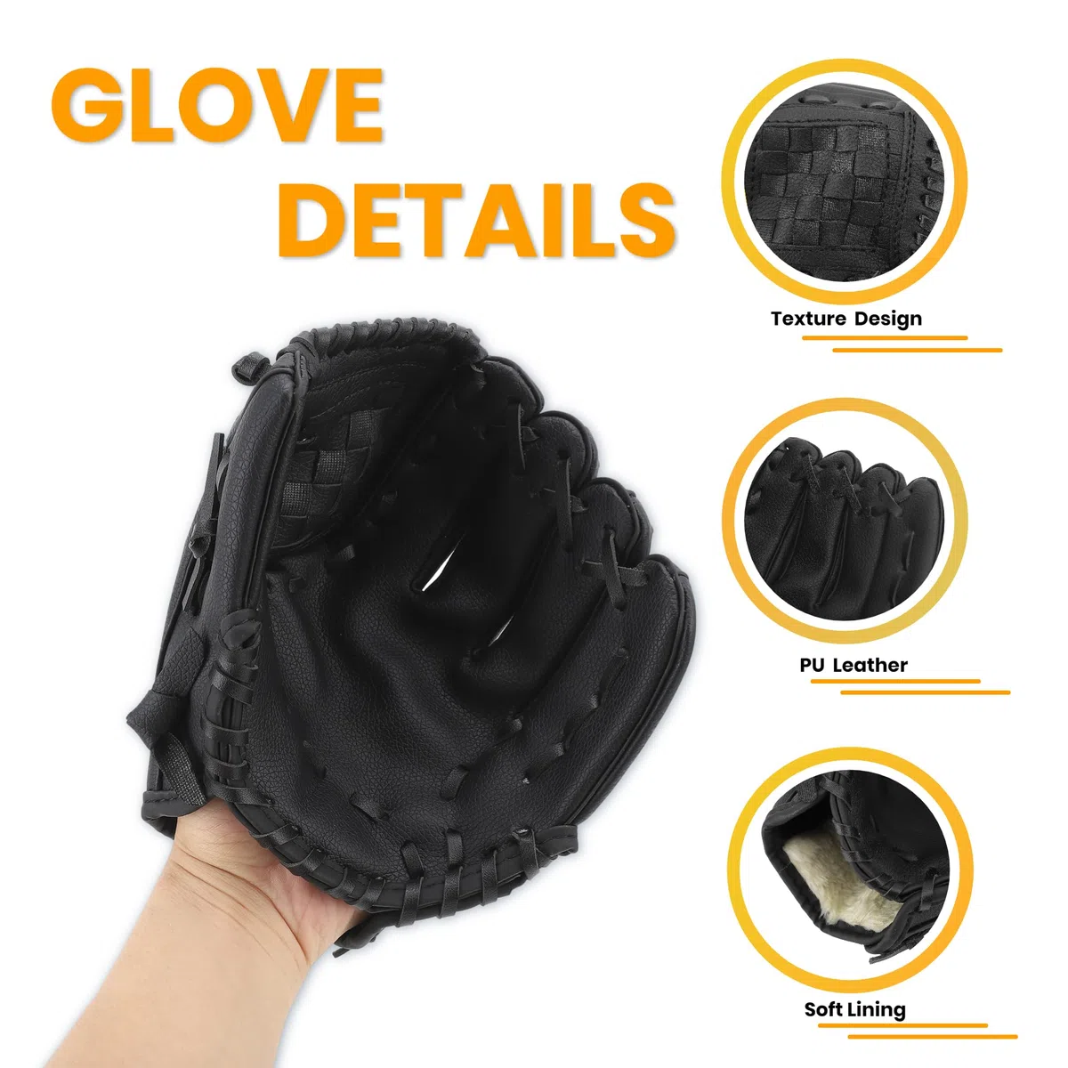 Guante de béisbol ergonómico de piel sintética, guantes de béisbol suaves, guantes de campo profesional, guantes de sóftbol para jóvenes y adultos