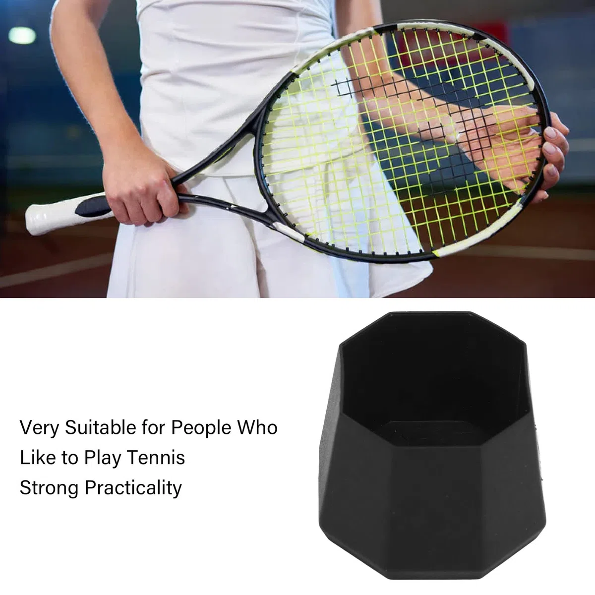 2 Uds Tapa de Extremo de Raqueta de Tenis, Cubierta de Extremo de Plástico de Raqueta de Tenis para Raqueta de Raqueta Negro