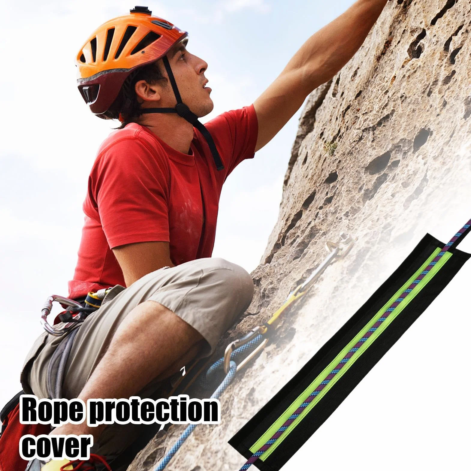 Protector Antiabrasión para Cuerda De Escalada - de Cuerda para Trabajadores Forestales | Cubierta De Seguridad Resistente Doble Capa para Campaña, Senderismo, Supervivencia Y