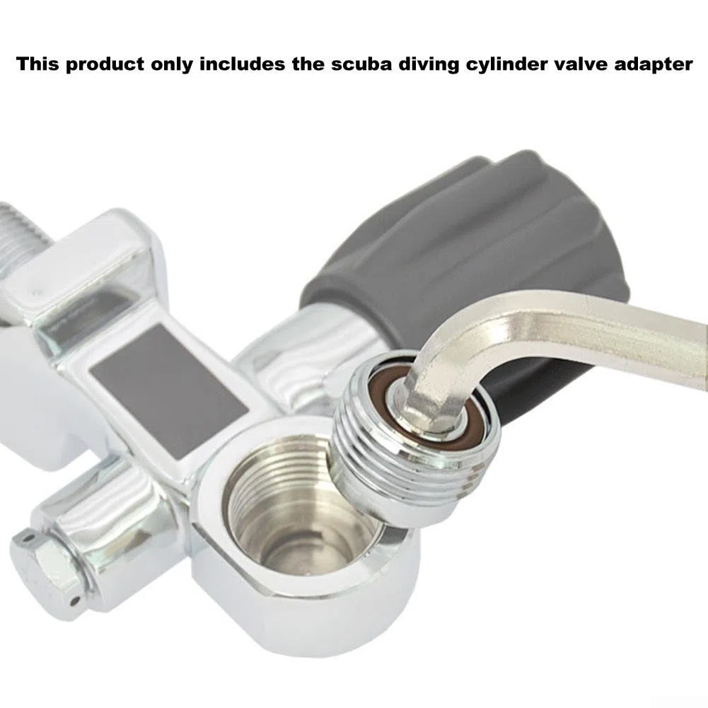 Adaptador de buceo de rosca G5/8 DIN a válvula de yugo convertidor de latón 23 x 16 mm (2 piezas)
