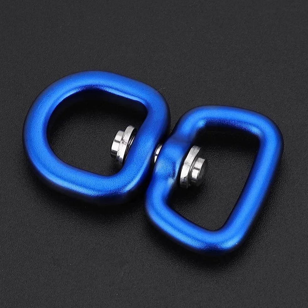 Anillo Giratorio 3 Colores Aleación de Aluminio Llavero Hebilla para Escalada en Roca Montañismo (Dark Blue)